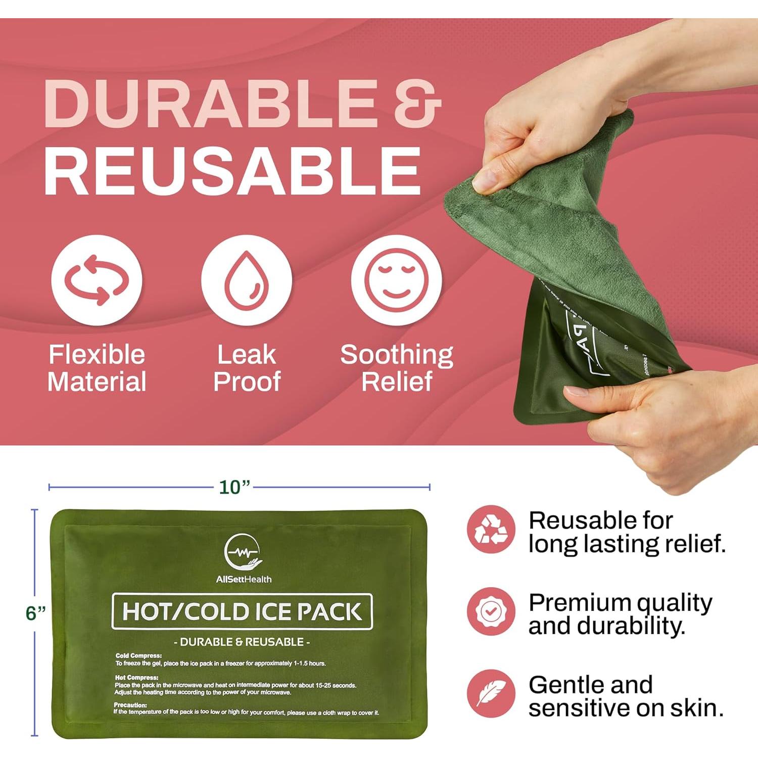 Paquete de Hielo Reutilizable AllSett Health 2 Unidades 25,4x15,2cm