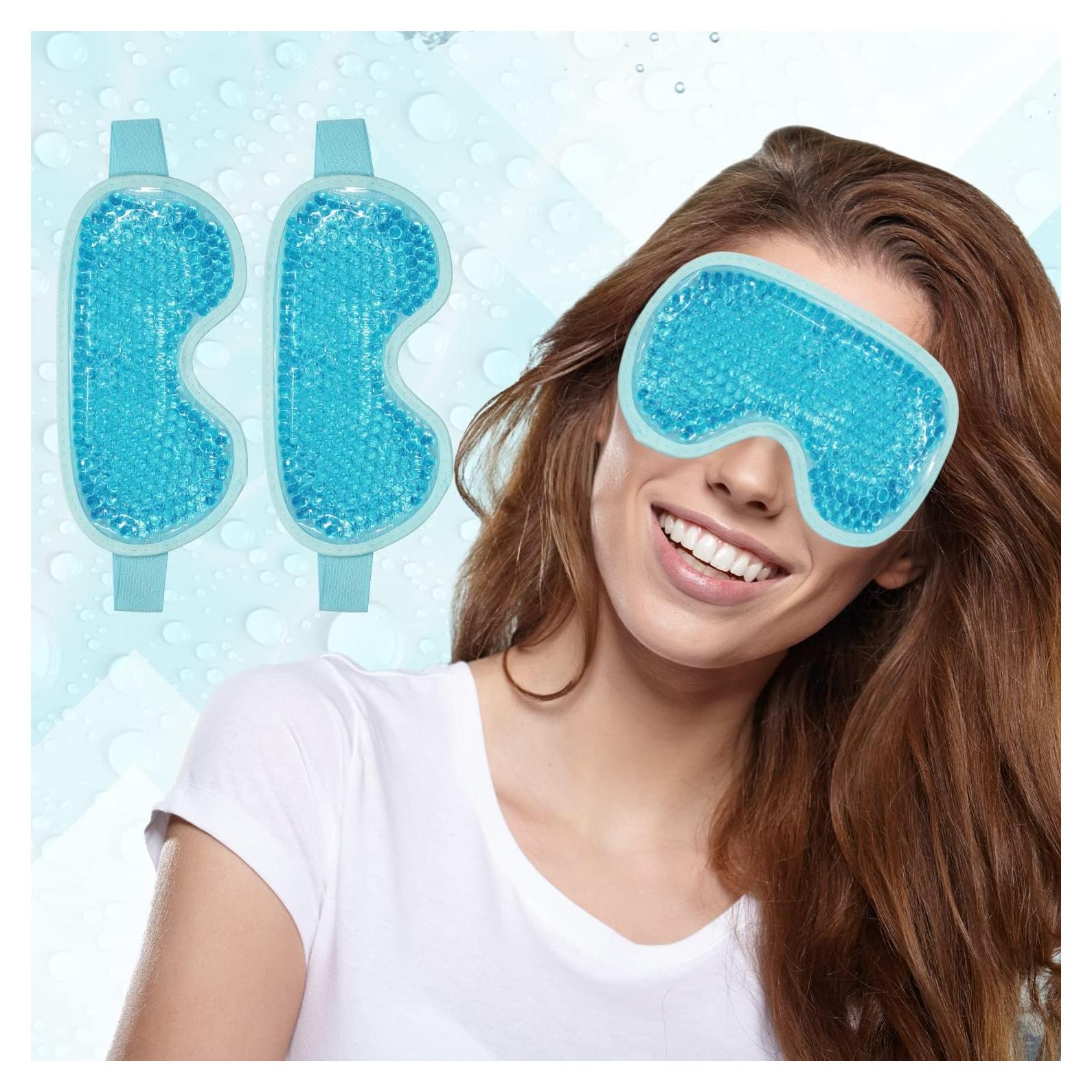 2 Máscaras de Ojos de Hielo Reutilizables SEIWEHIDO Azul