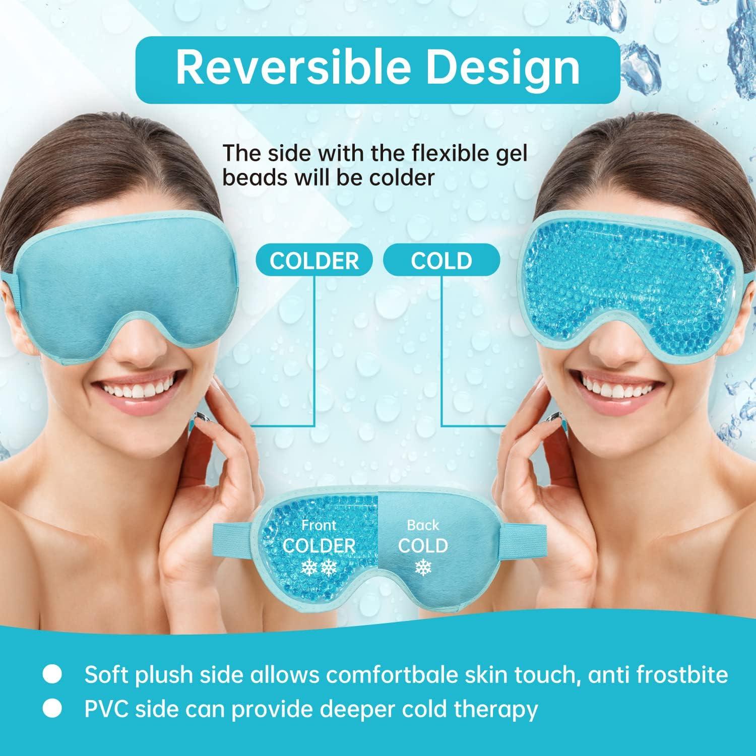 2 Máscaras de Ojos de Hielo Reutilizables SEIWEHIDO Azul