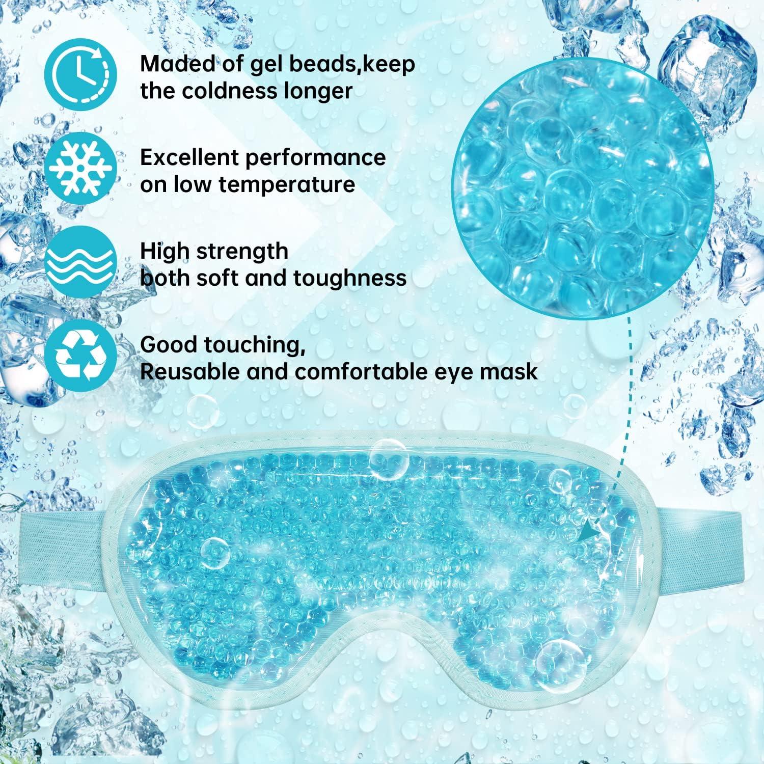 2 Máscaras de Ojos de Hielo Reutilizables SEIWEHIDO Azul