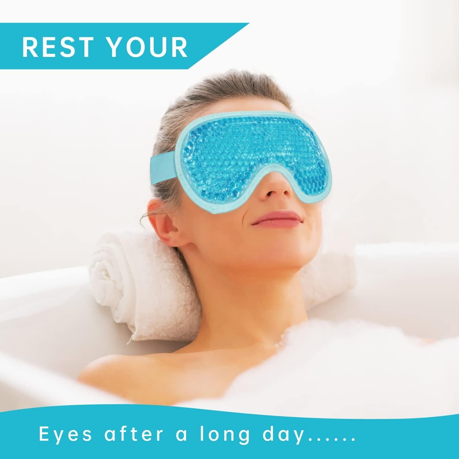 2 Máscaras de Ojos de Hielo Reutilizables SEIWEHIDO Azul