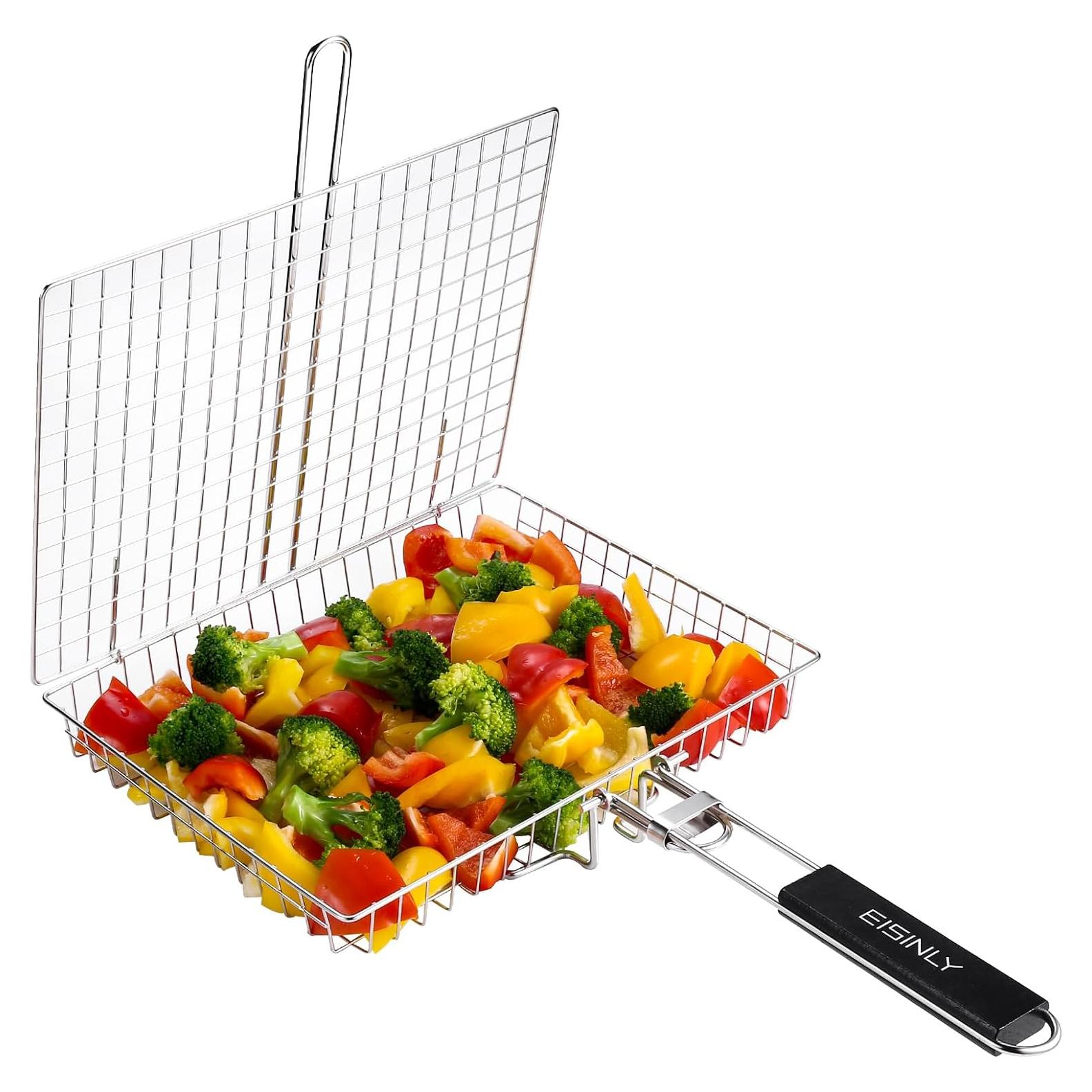 Cesta de Parrilla EISINLY Acero Inoxidable 30x15 cm con Mango