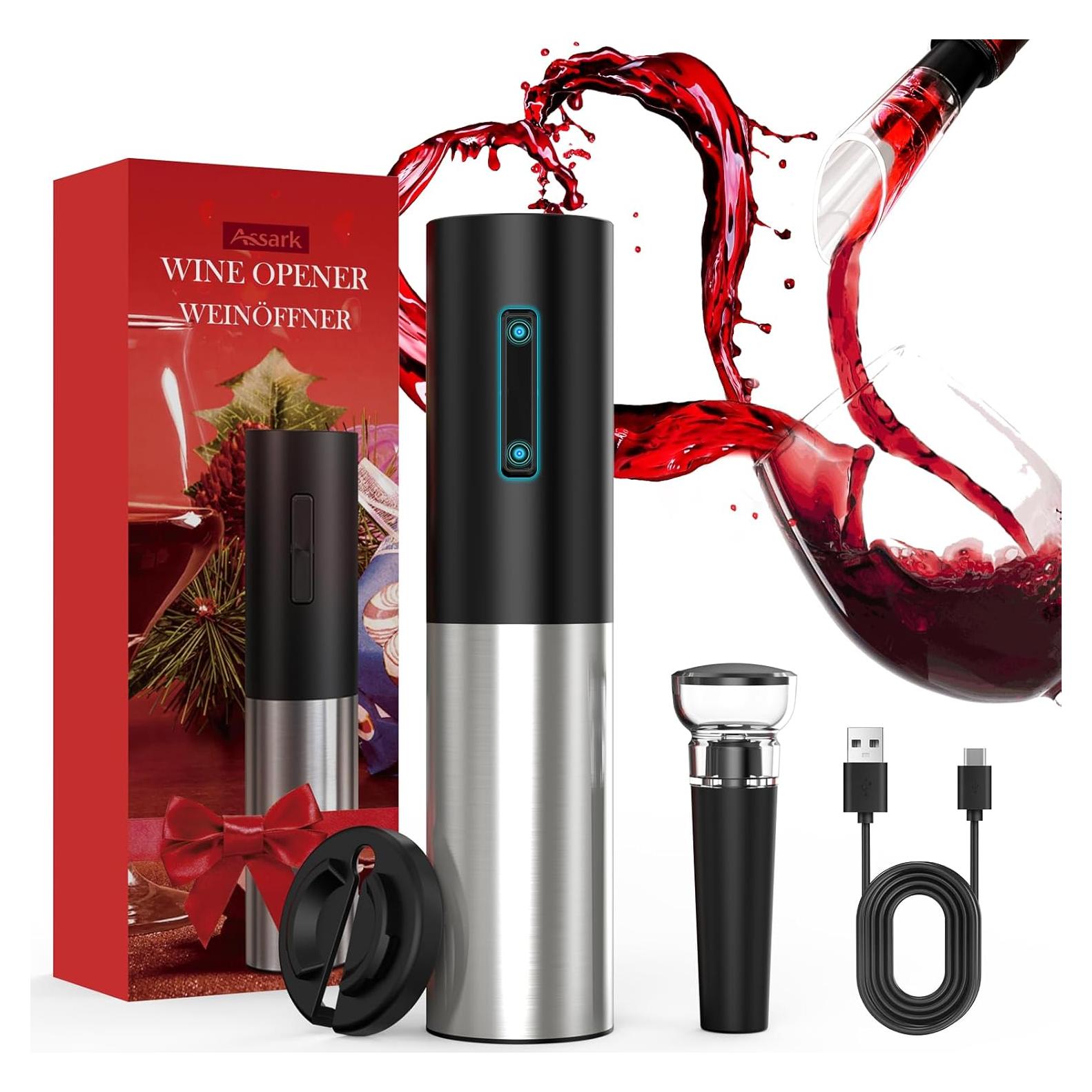 Abridor de Vino Eléctrico Assark KP3-362103 5-en-1 Recargable