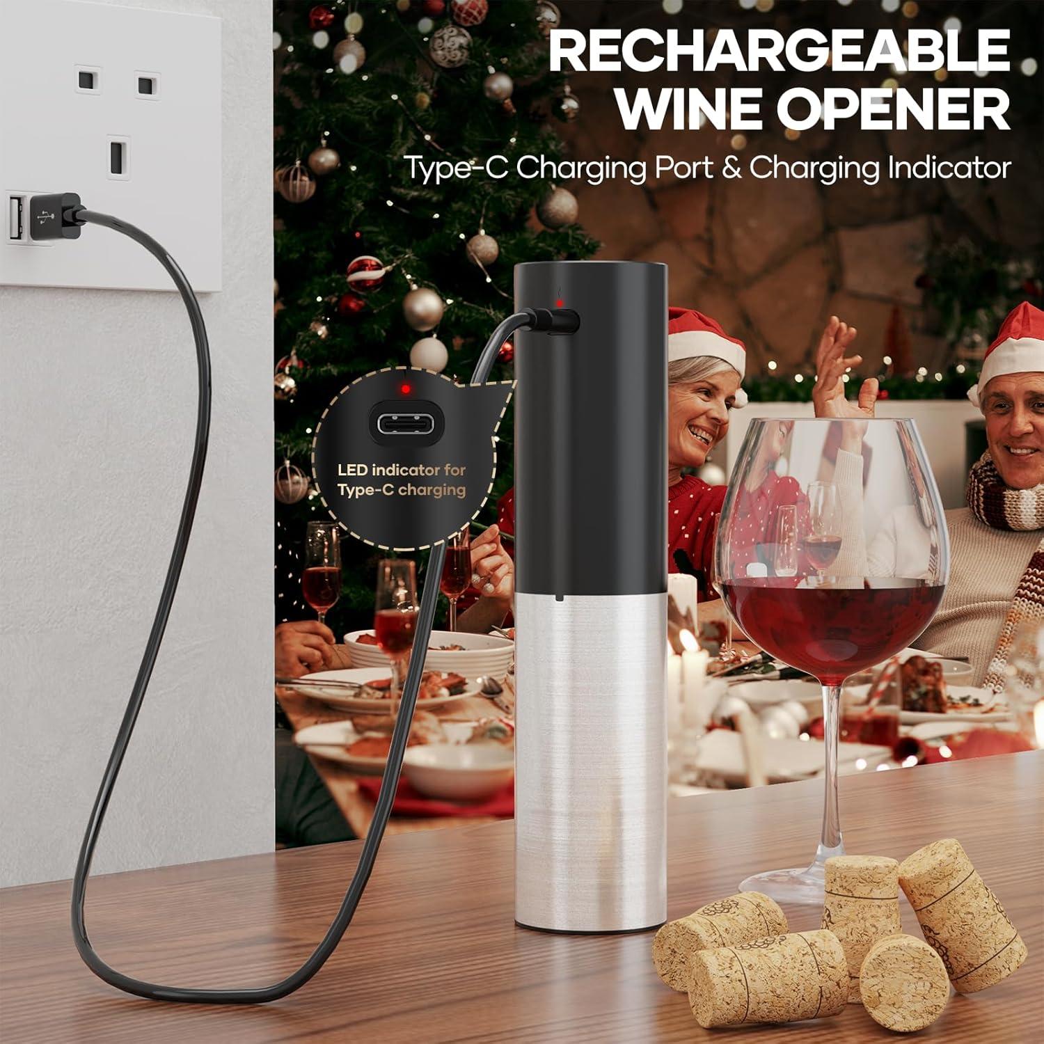 Abridor de Vino Eléctrico Assark KP3-362103 5-en-1 Recargable
