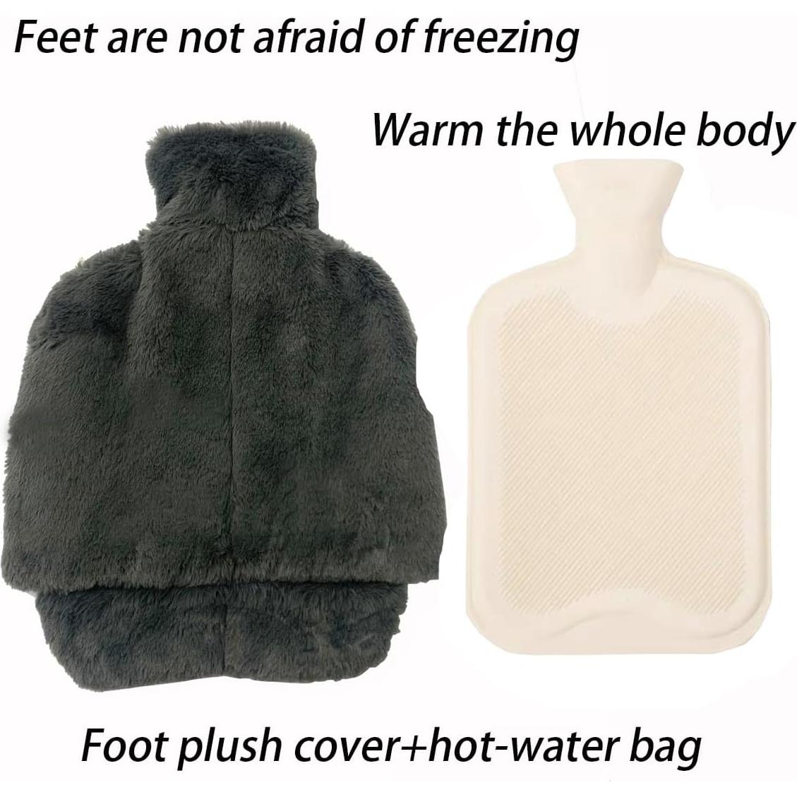 Botella de Agua Caliente para Pies HZACHYX 2L con Cubierta Suave