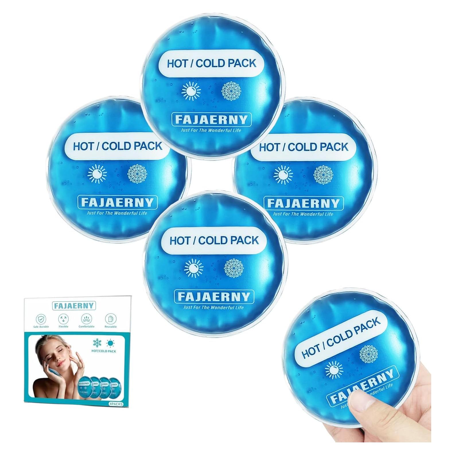 Paquete de Hielo Redondo Reutilizable FAJAERNY 4 Piezas 10x10cm