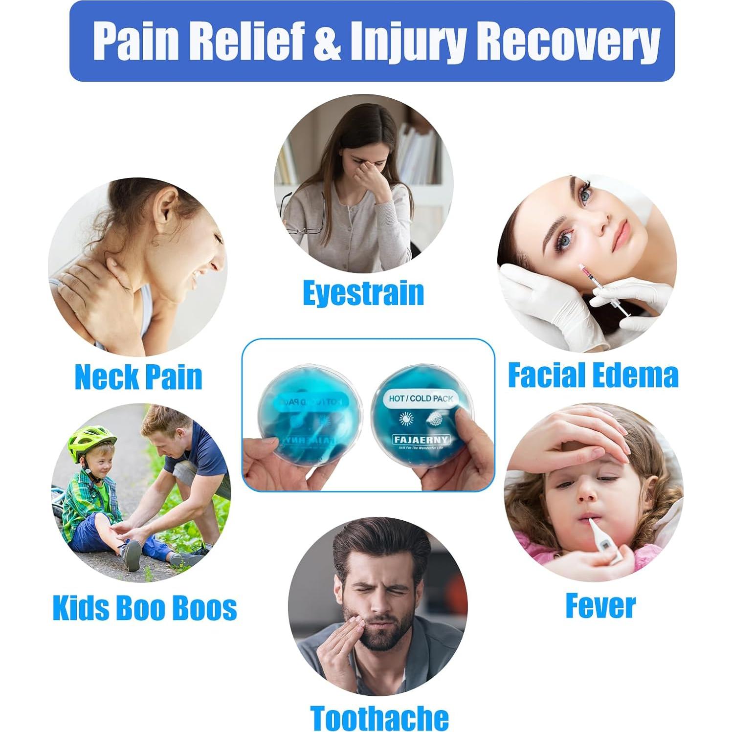 Paquete de Hielo Redondo Reutilizable FAJAERNY 4 Piezas 10x10cm