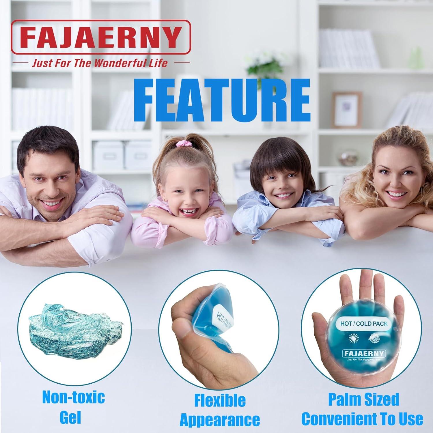 Paquete de Hielo Redondo Reutilizable FAJAERNY 4 Piezas 10x10cm