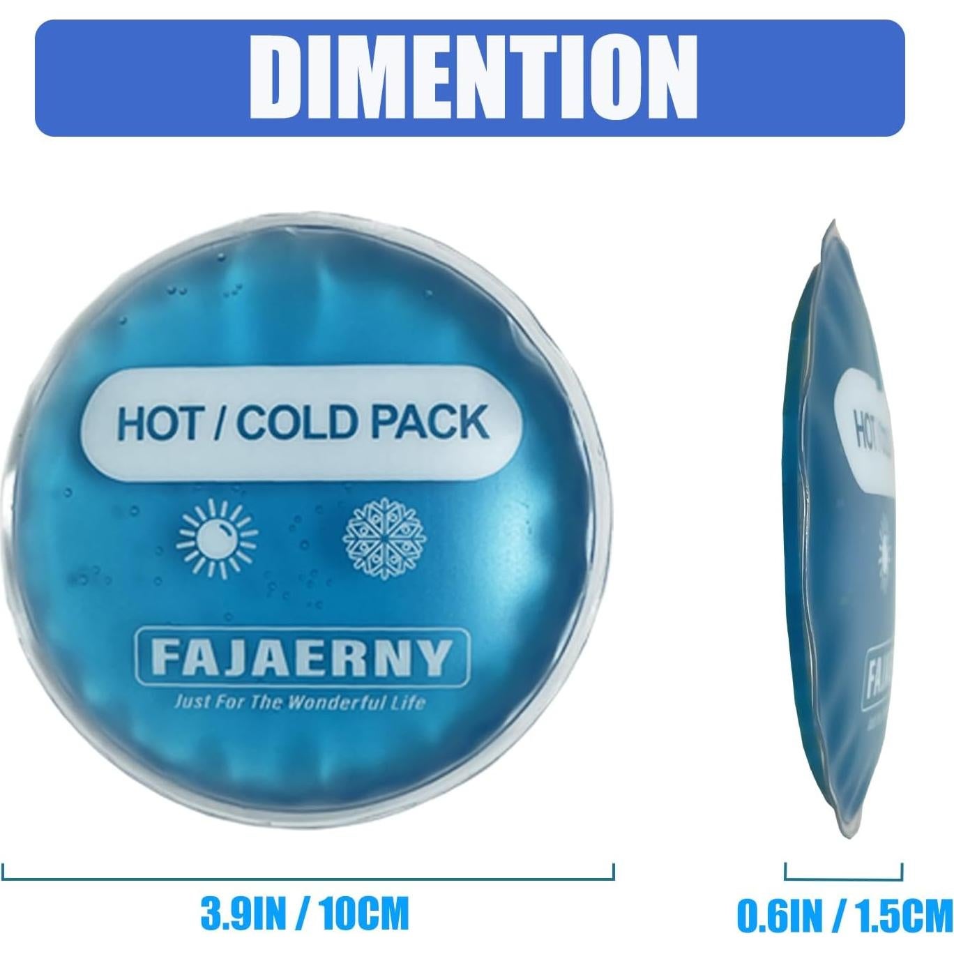 Paquete de Hielo Redondo Reutilizable FAJAERNY 4 Piezas 10x10cm