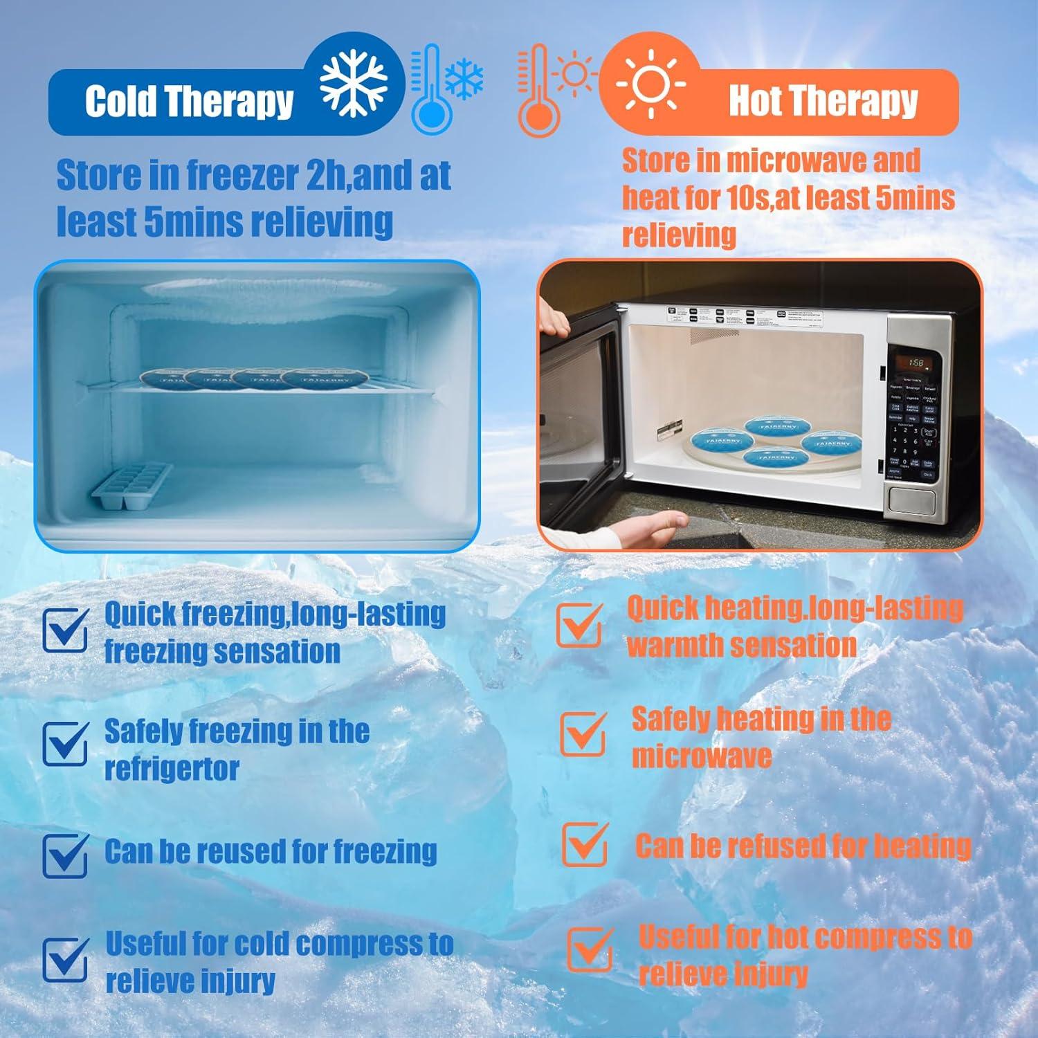 Paquete de Hielo Redondo Reutilizable FAJAERNY 4 Piezas 10x10cm