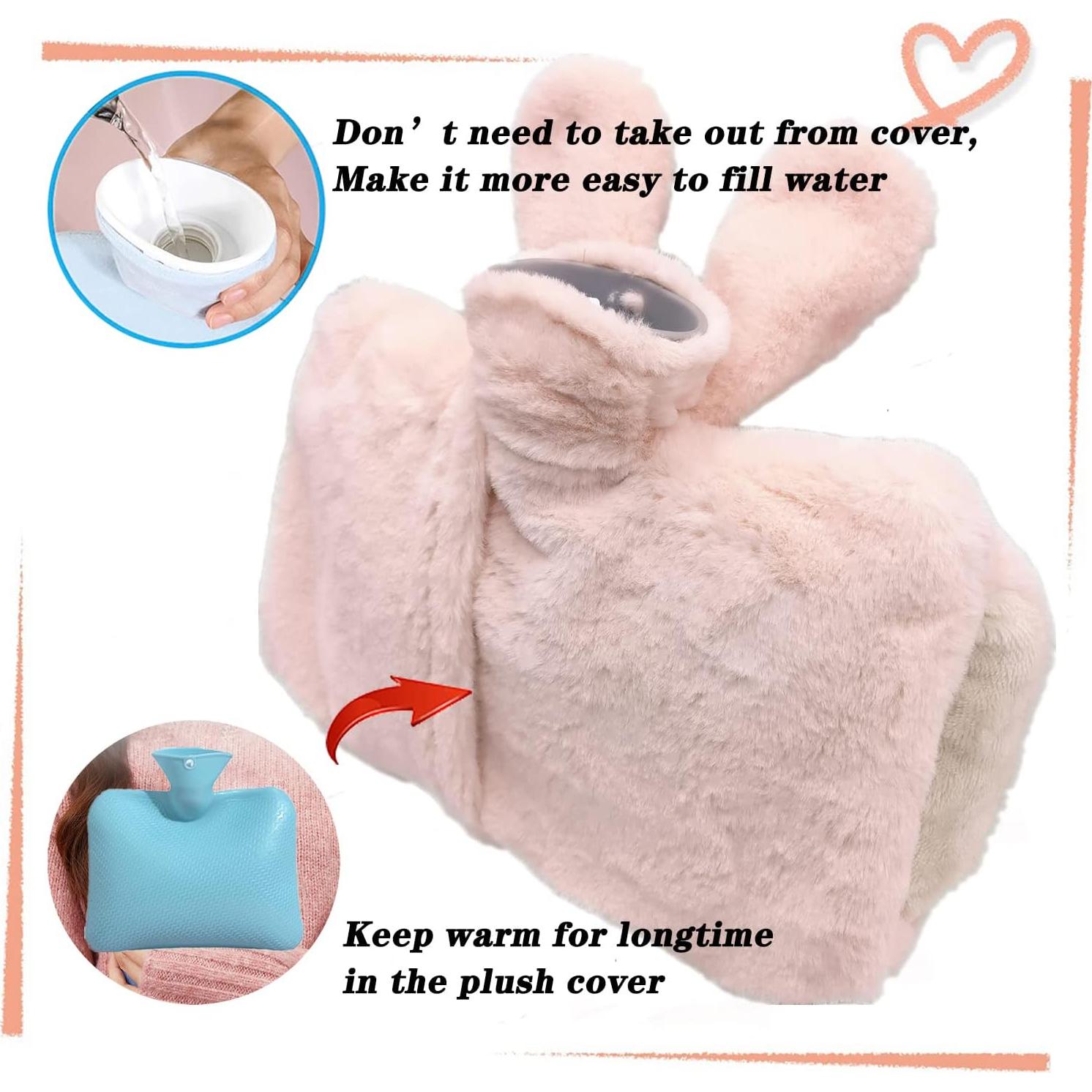 Botella de Agua Caliente Milkycat 1.5L Conejo Peluche