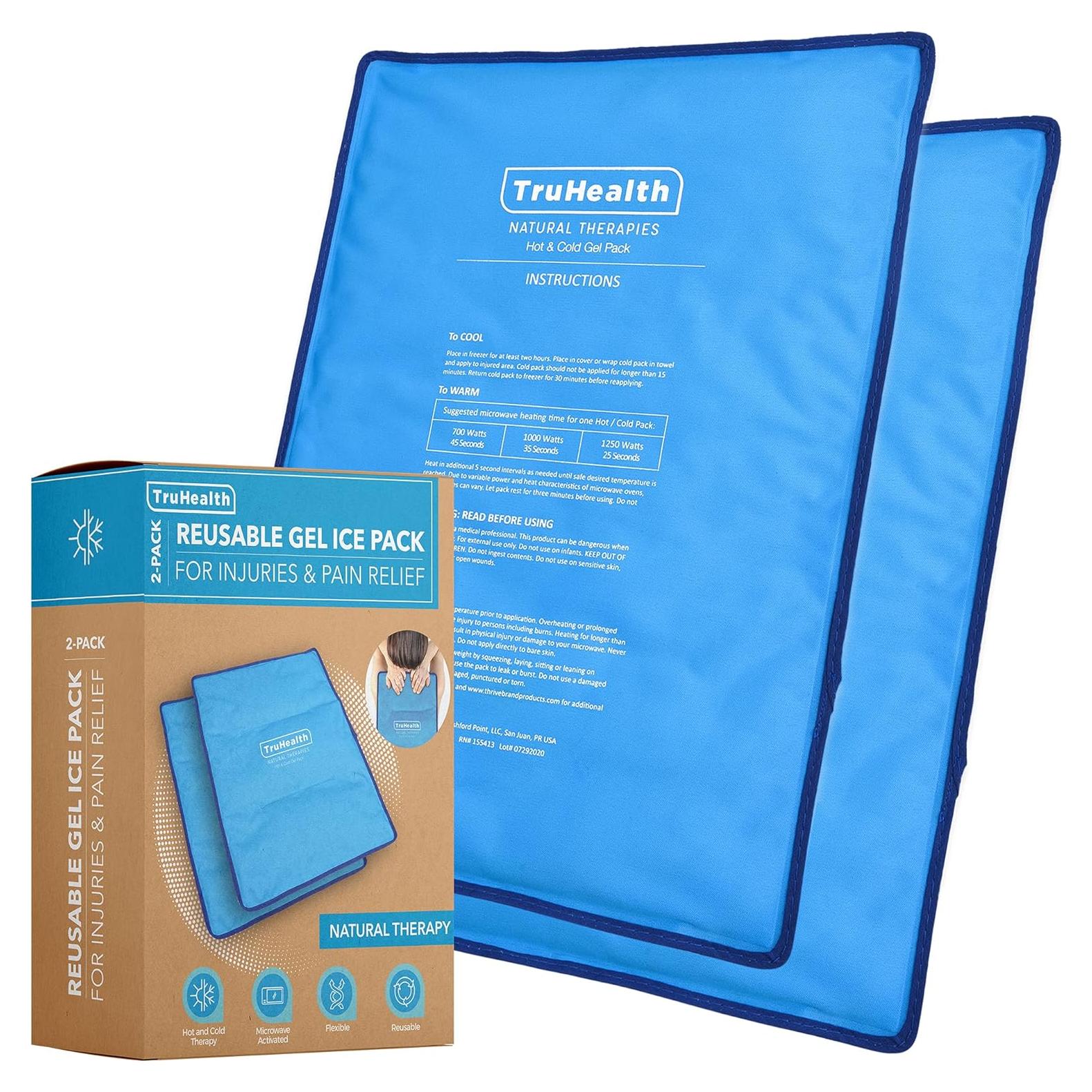 Paquete de Hielo de Gel Reutilizable TruHealth 2 Piezas 29x18cm