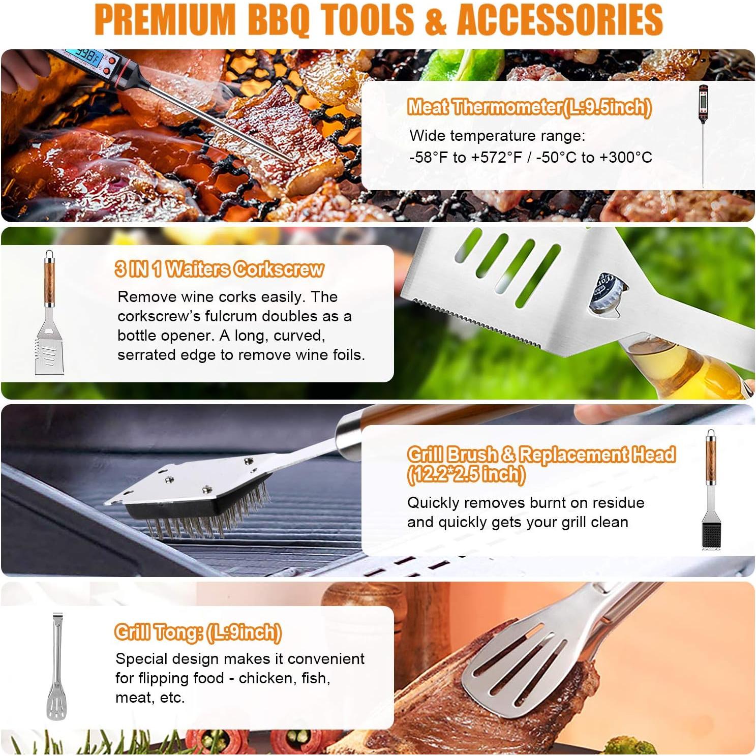 Juego de Parrilla Cifaisi 38 Piezas Acero Inoxidable