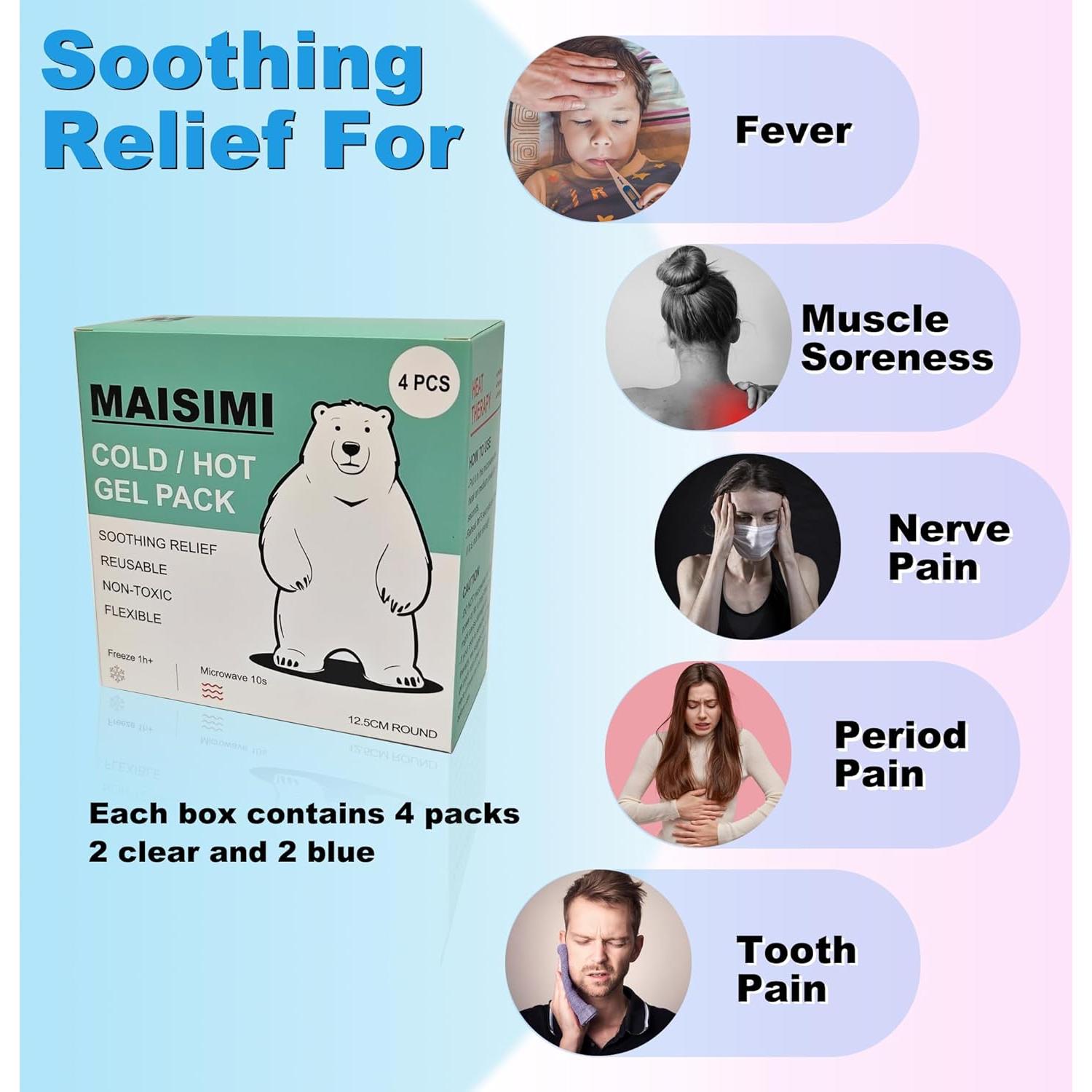 Paquete de Hielo de Gel Suave MAISIMI 4 Pcs 12.5 cm