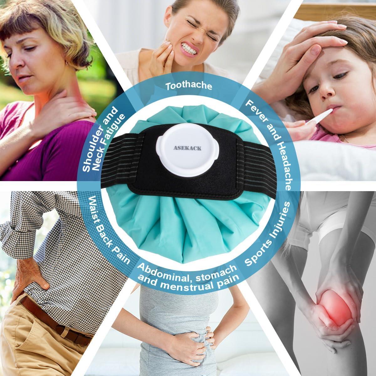 Bolsas de Hielo Reutilizables ASEKACK - 3 Tamaños con Correa