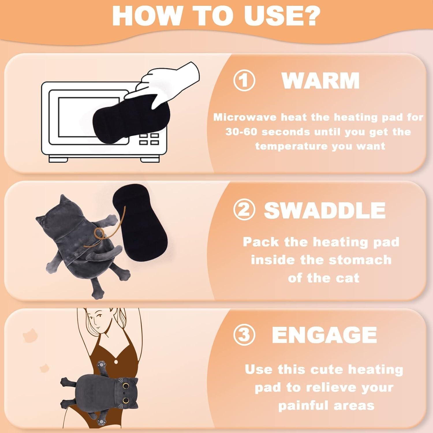 Almohadilla Térmica de Microondas Rienkaco Gato Gris 40x30 cm