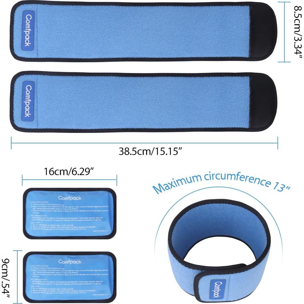 Compresa de Terapia Fría Comfpack con 2 Paquetes y 2 Mangas