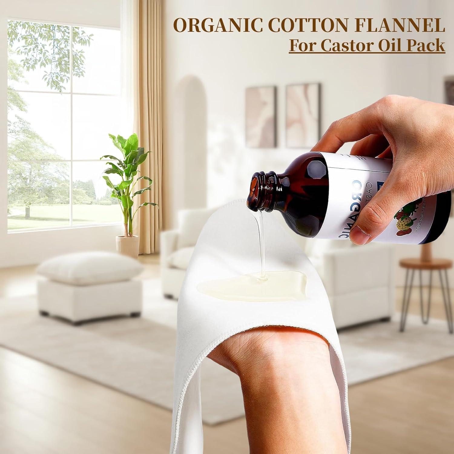 4 Piezas de Franela de Algodón Orgánico para Aceite de Ricino