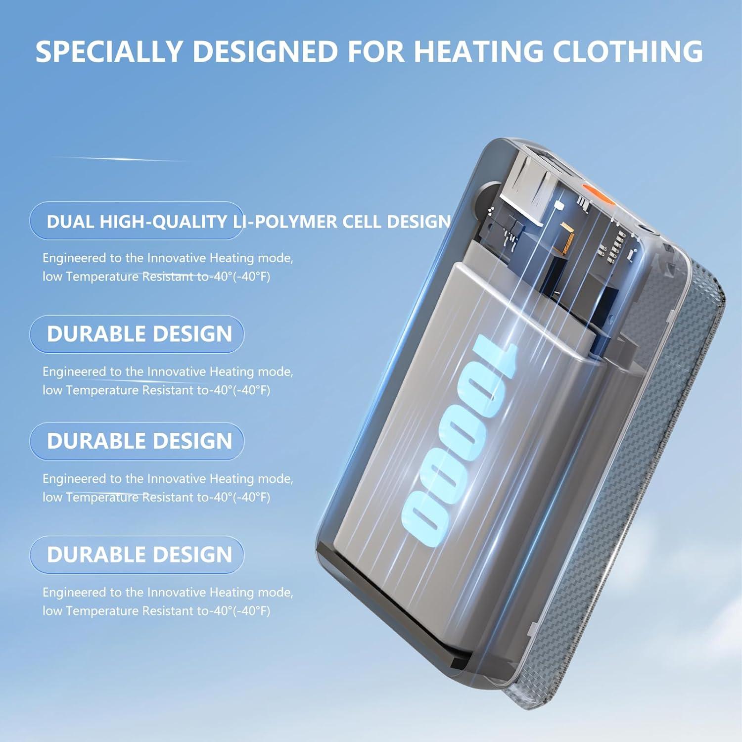 Banco de Poder 10000mAh para Chaleco Térmico R-TAX