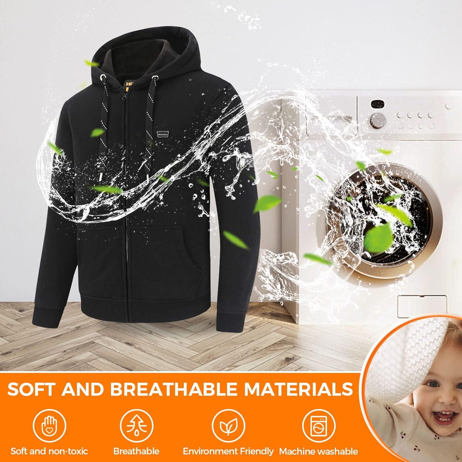 Sudadera Calentada Unisex HENNCHEE X-Large Negra 3 Zonas