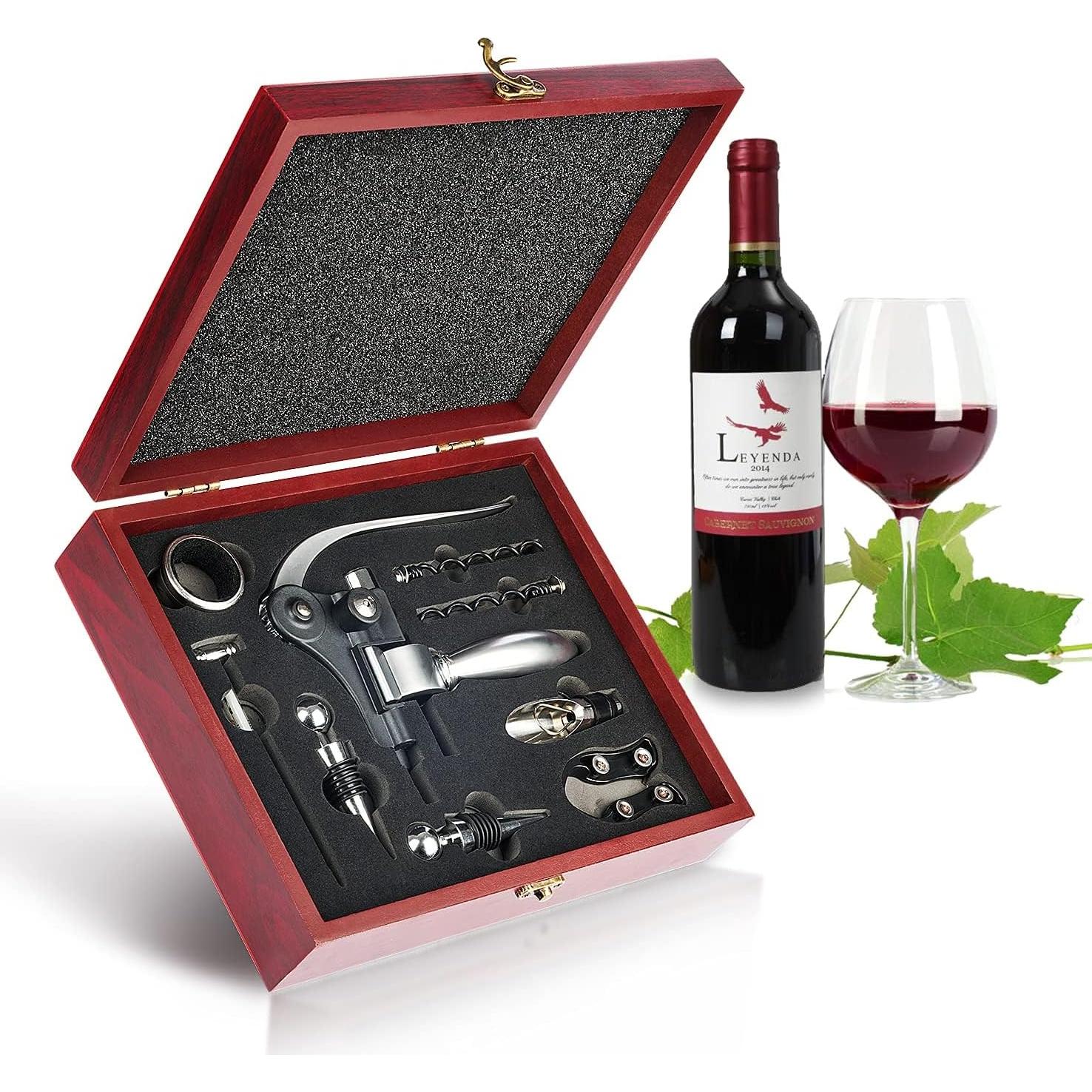 Set de abridores de vino KENSOSO 9 piezas acero inoxidable