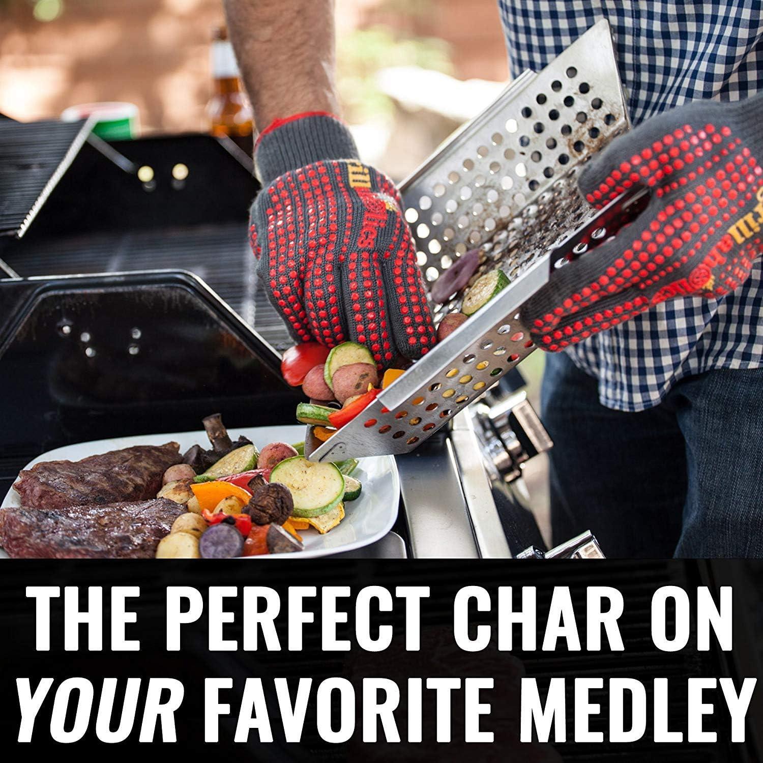 Cesta para Asar Verduras Grillaholics - Acero Inoxidable Extra Grande