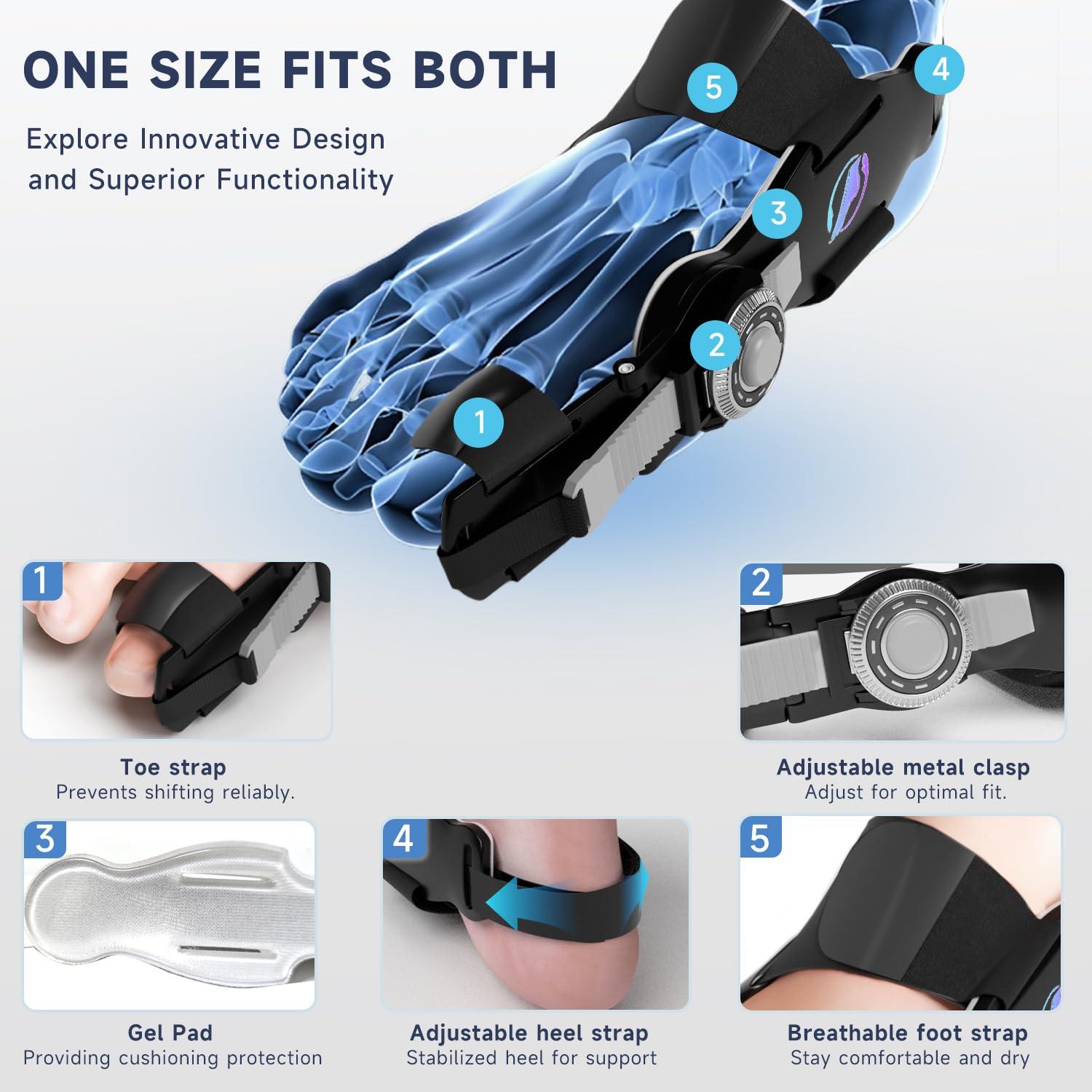 Corrector de Juanetes HUQKIYA Ajustable para Pies Izquierdo/Derecho