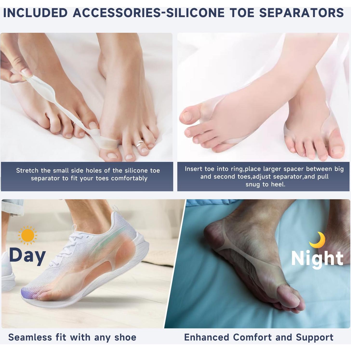 Corrector de Juanetes HUQKIYA Ajustable para Pies Izquierdo/Derecho