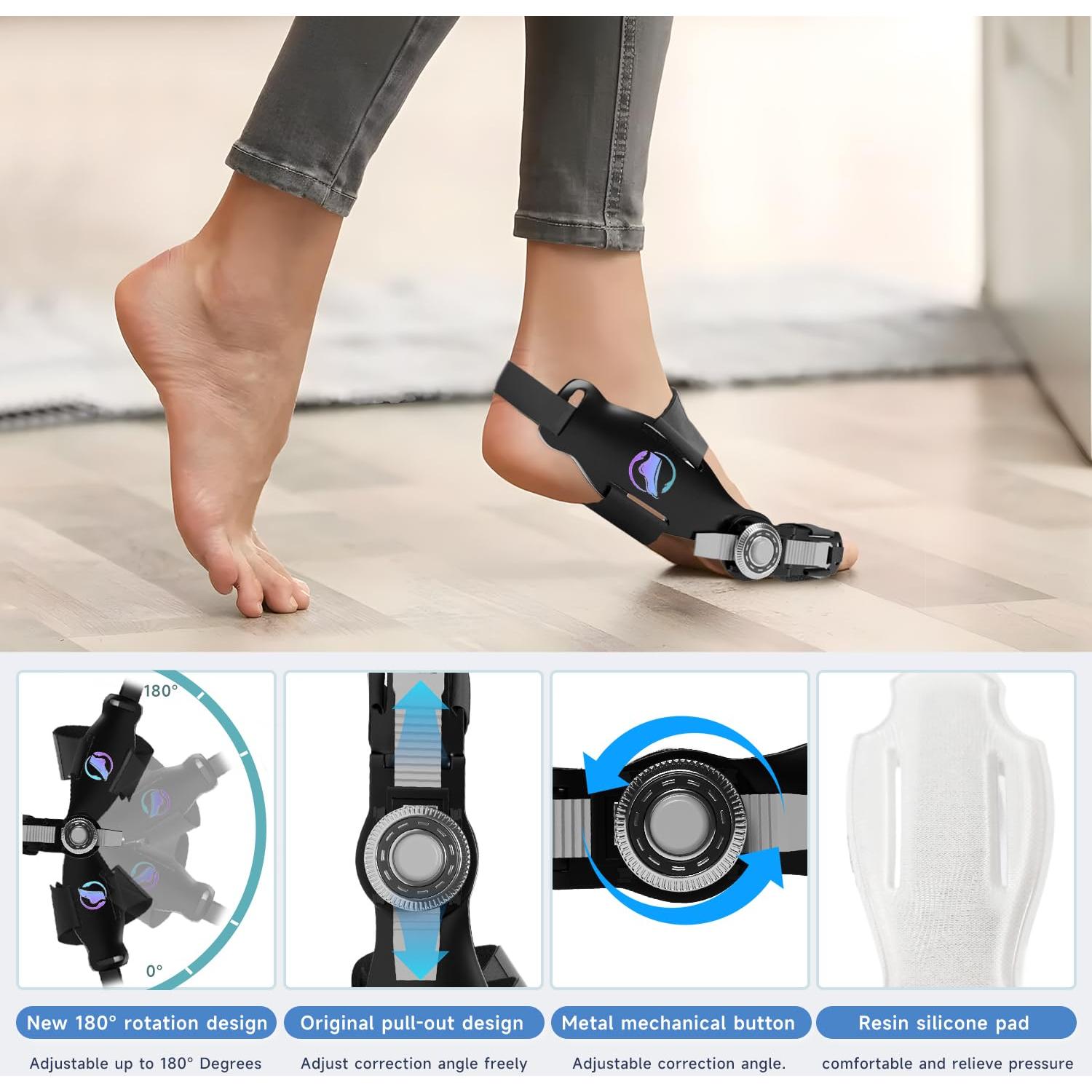 Corrector de Juanetes HUQKIYA Ajustable para Pies Izquierdo/Derecho