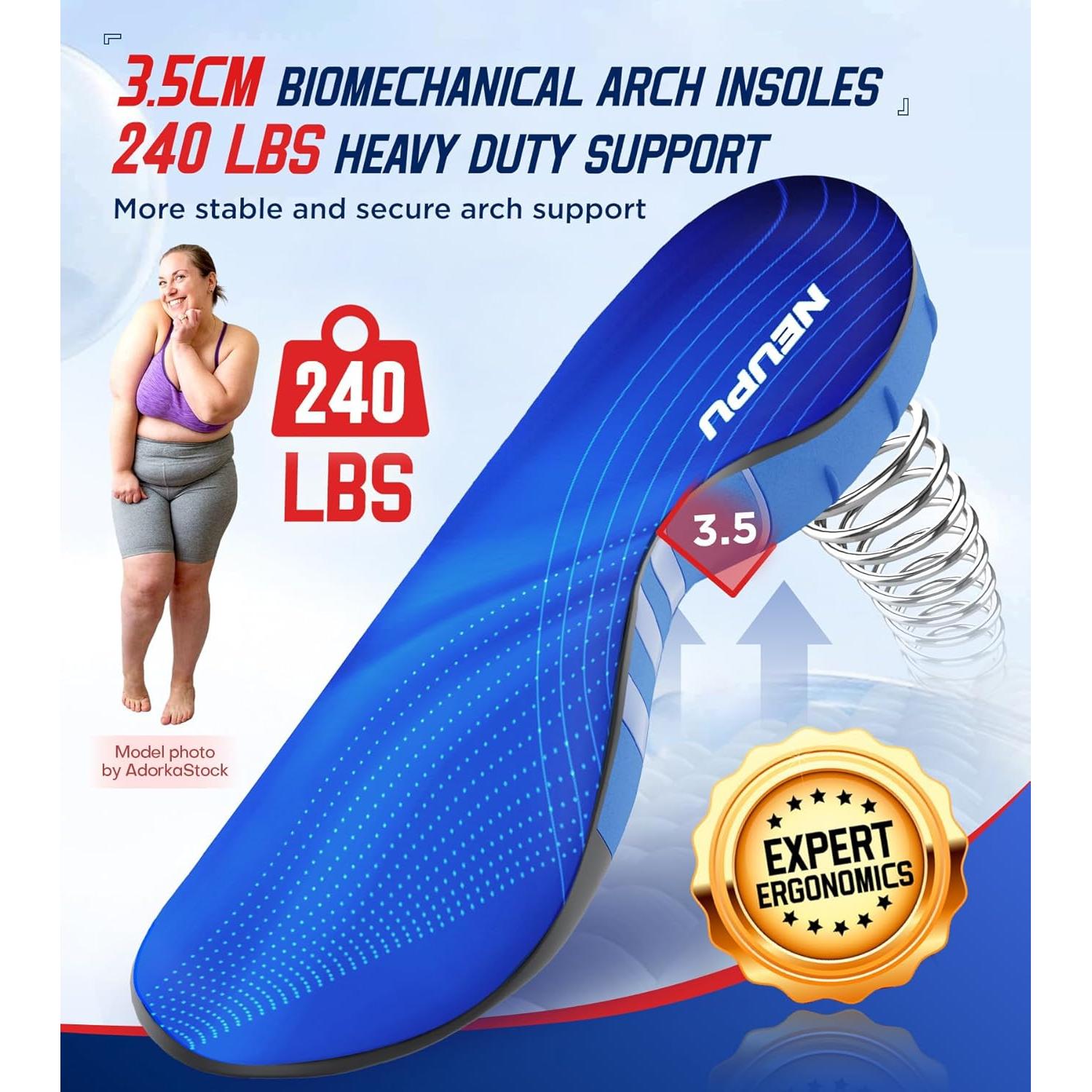 Plantillas ortopédicas NEUPU XL para fascitis plantar