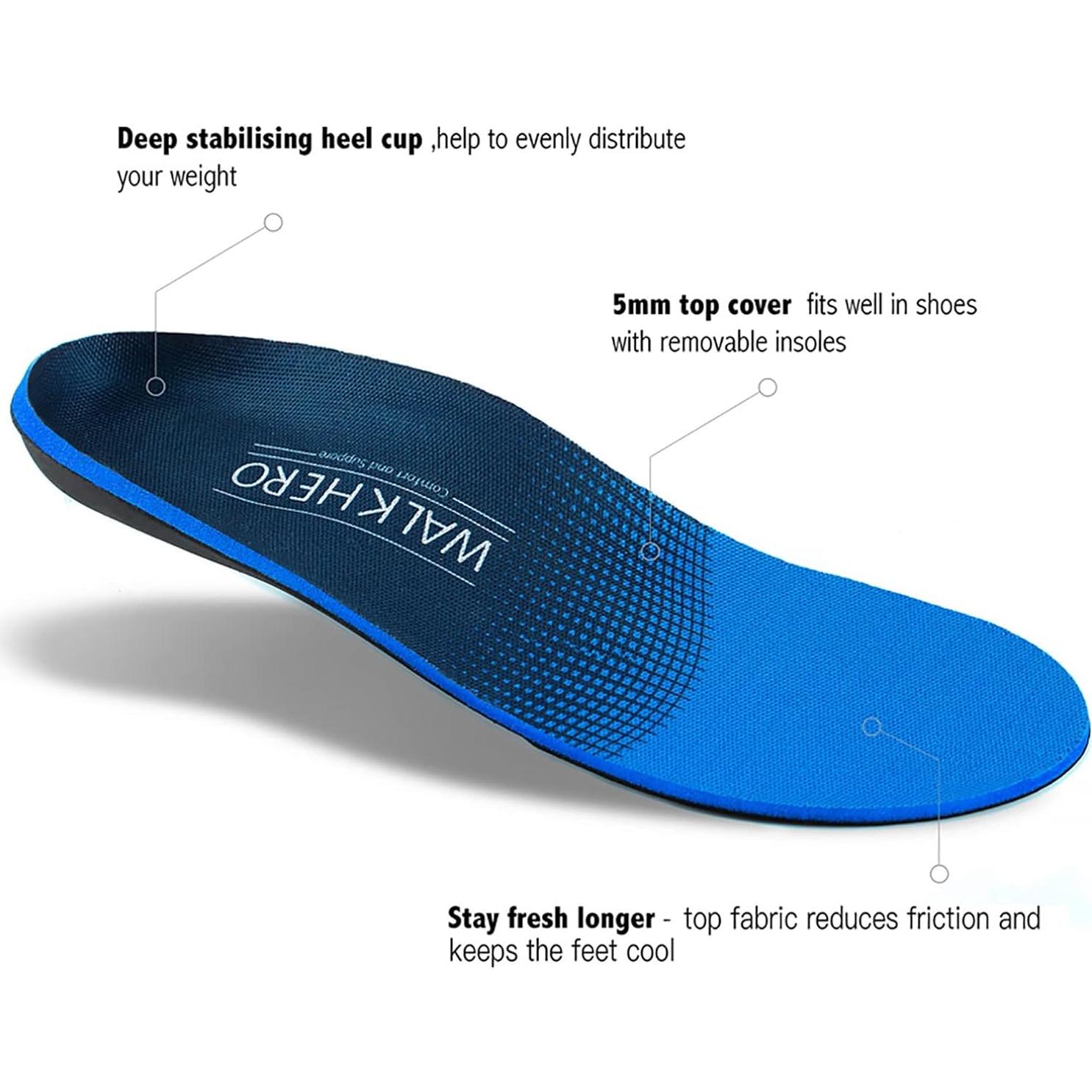 Plantillas Ortopédicas WALKHERO para Fasciitis Plantar - Azul