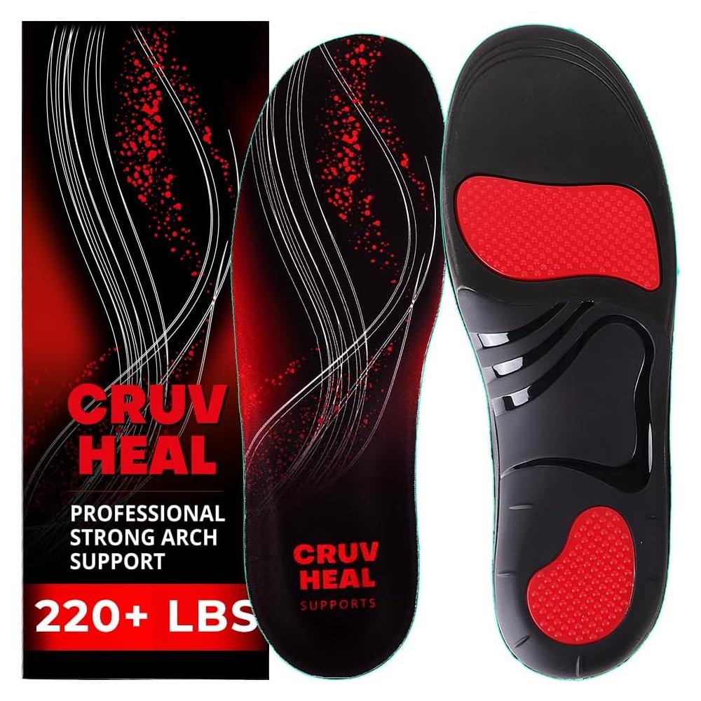 Plantillas ortopédicas CRUVHEAL para fascitis plantar M Negro