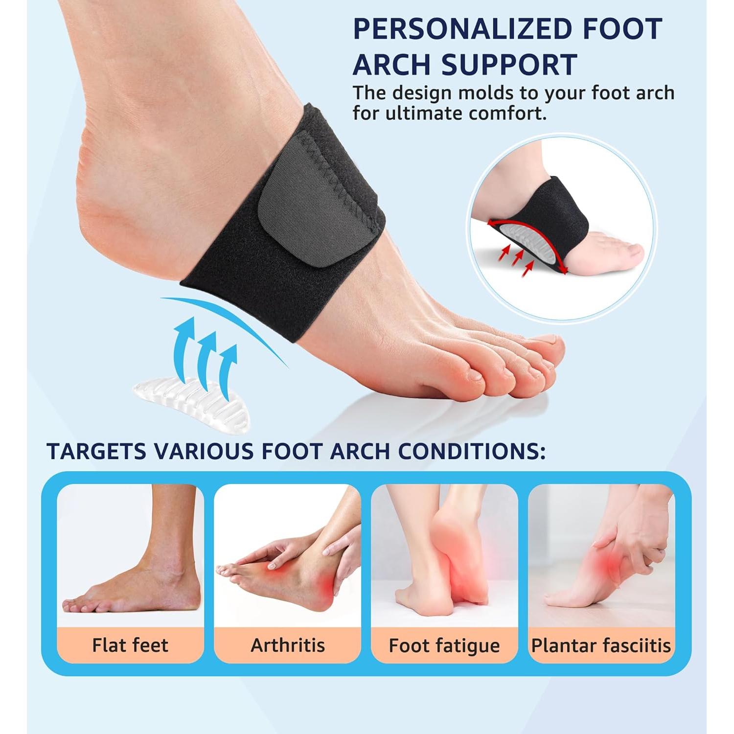 Soportes de Arco HiRui para Alivio de Fascitis Plantar - Neopreno