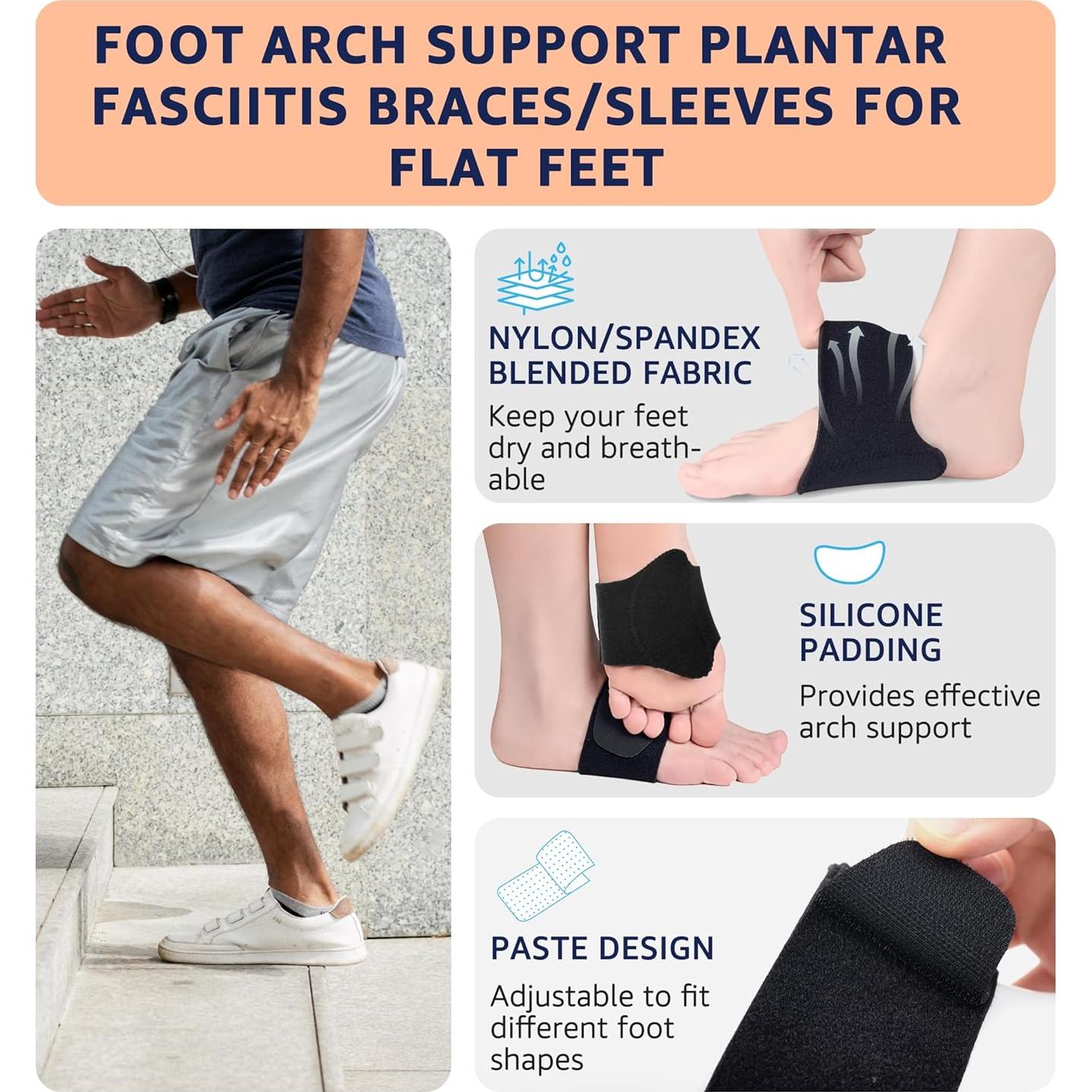 Soportes de Arco HiRui para Alivio de Fascitis Plantar - Neopreno