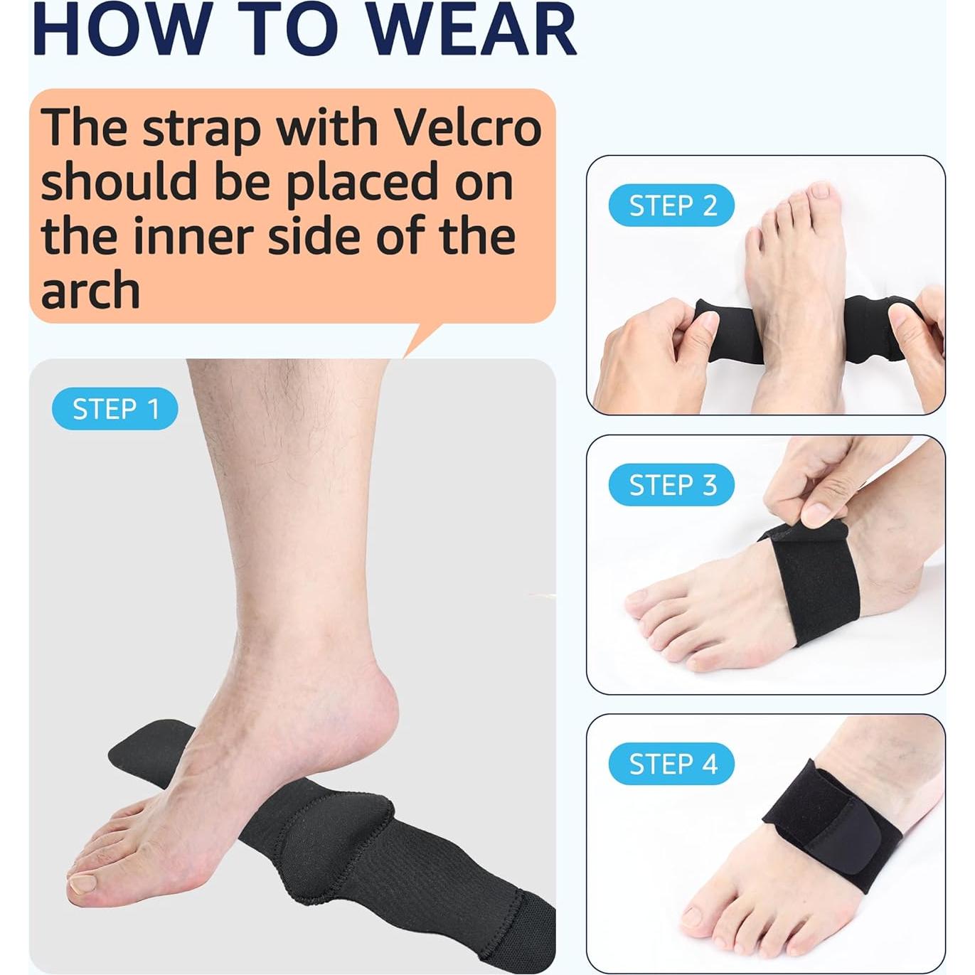 Soportes de Arco HiRui para Alivio de Fascitis Plantar - Neopreno