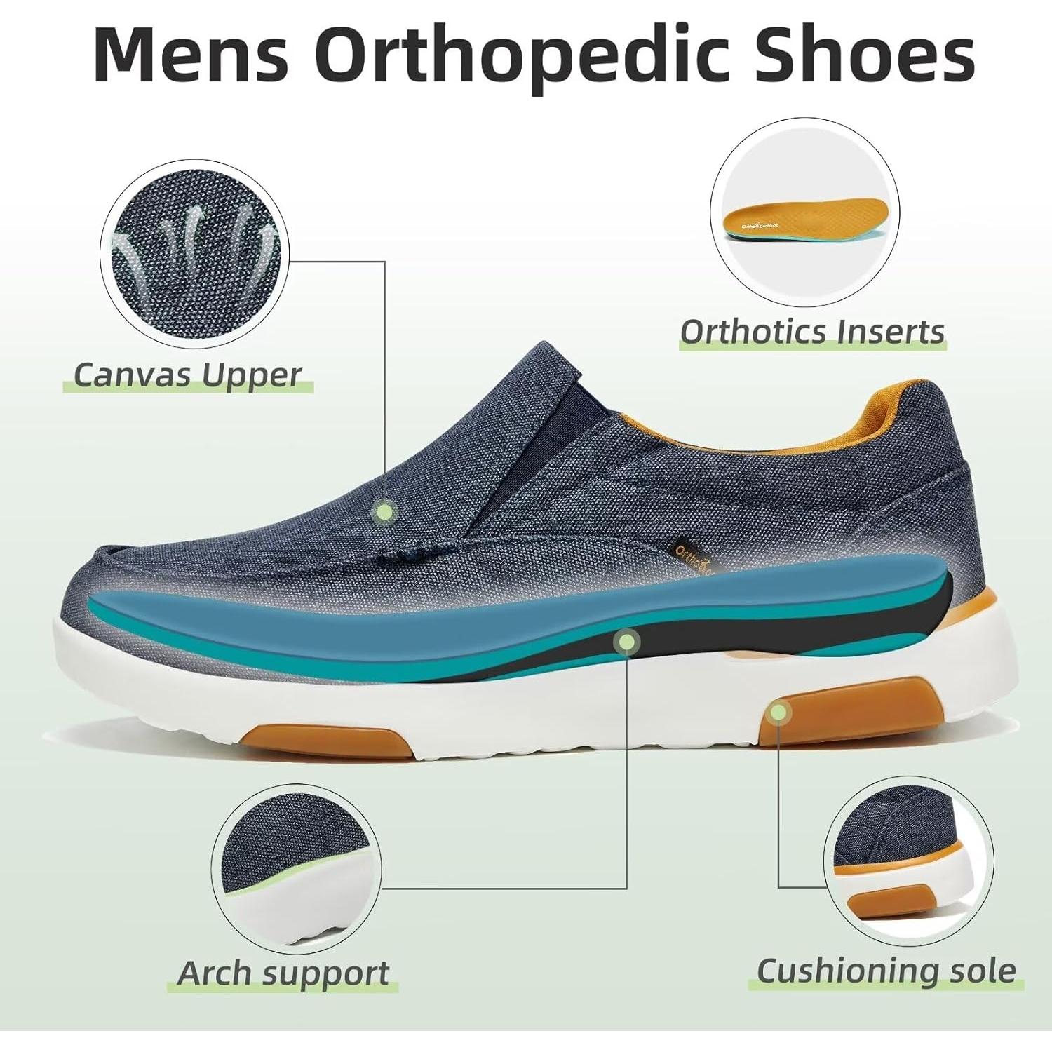 Zapatos Slip-On Ortopédicos Hombre OrthoComfoot 9 Denim