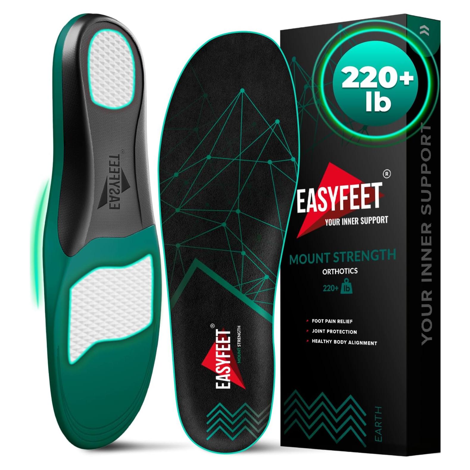 Plantillas ortopédicas EASYFEET para arco alto 220 lbs L