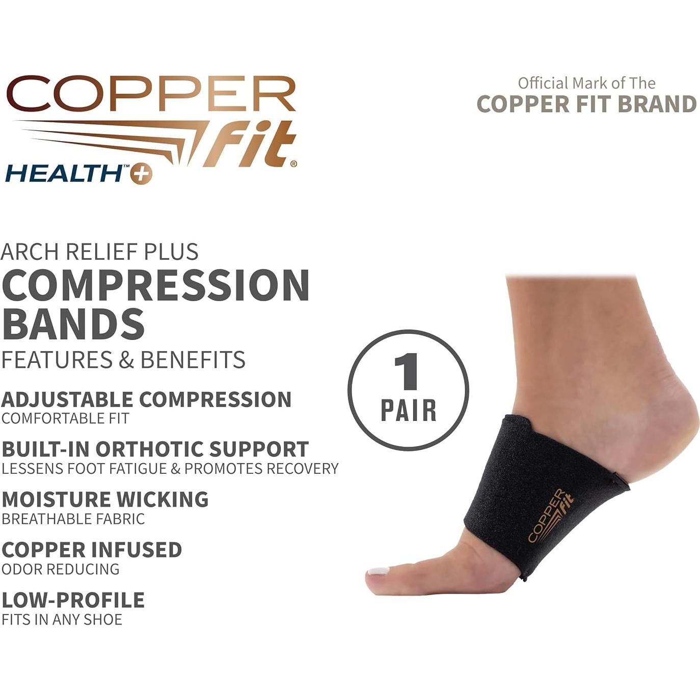 Envolturas Alivio de Arco Plus Copper Fit Unisex Negro