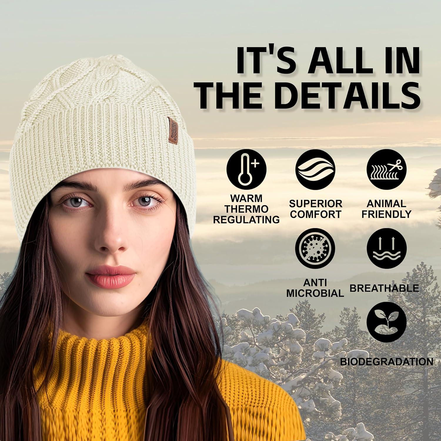 Gorro de lana merino unisex Outdoor Shaping beige