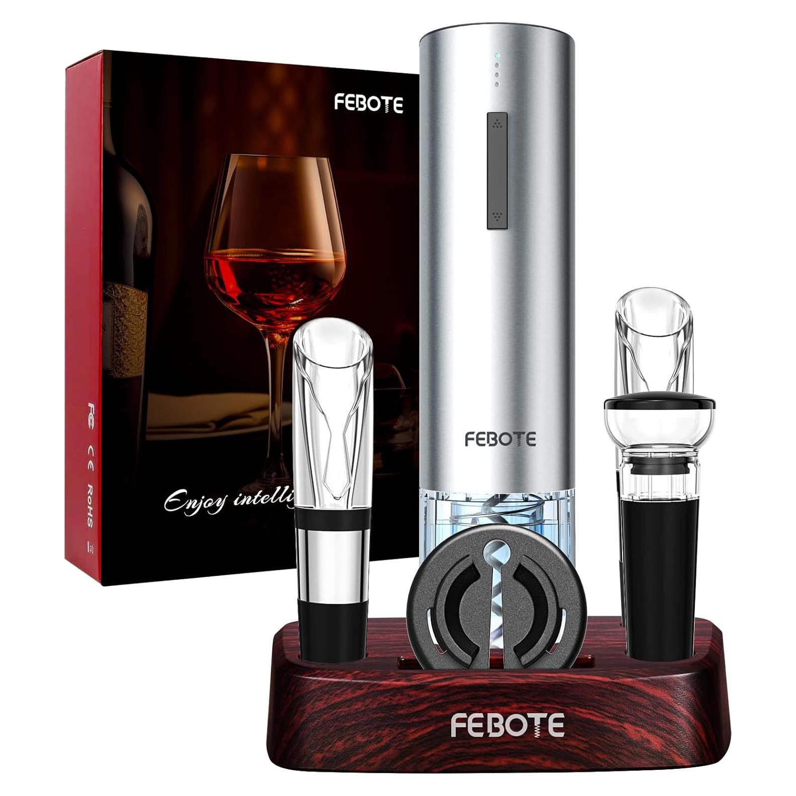 Sacacorchos Eléctrico FEBOTE 6 en 1 con Accesorios