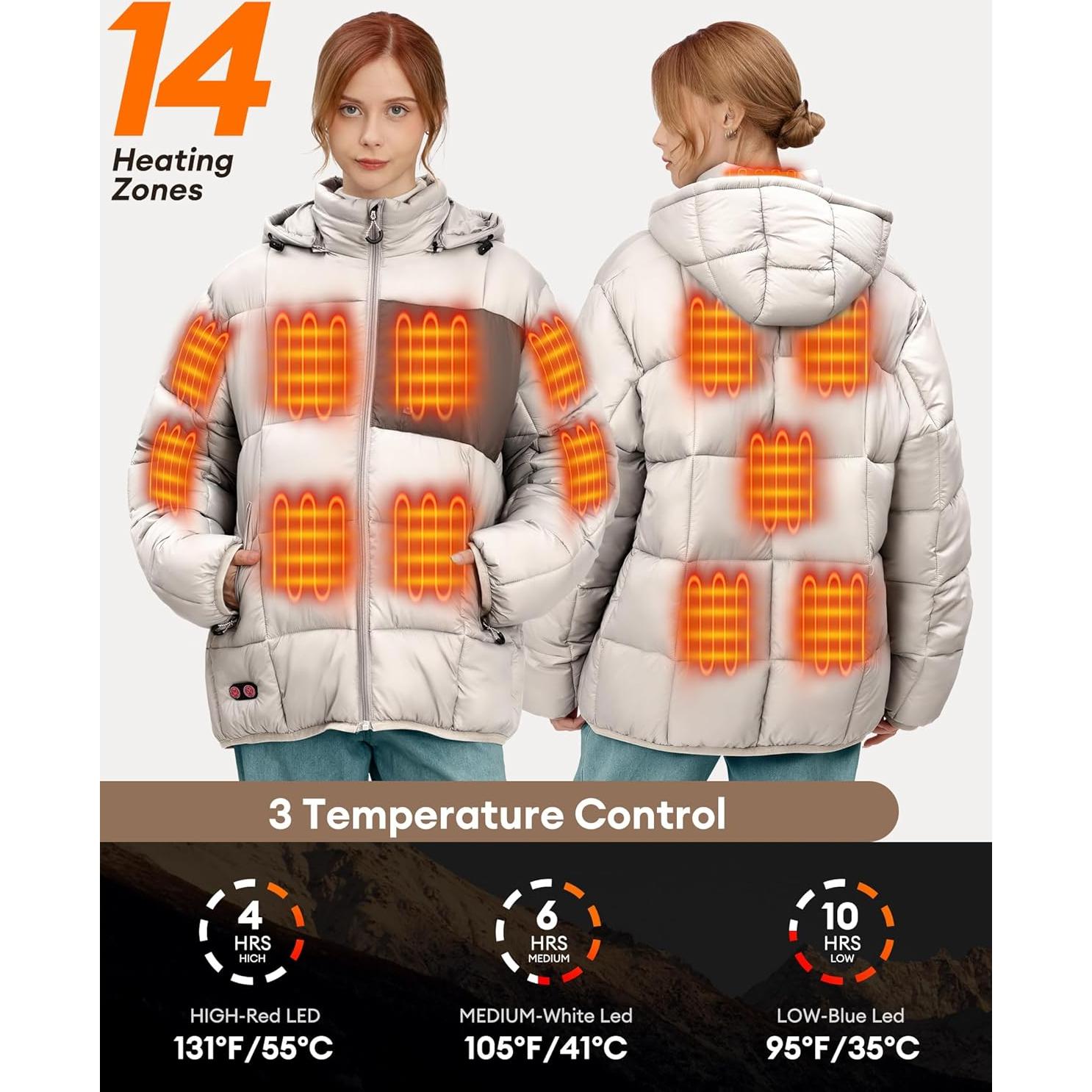 Chaqueta Calentada GOZTI Qt-06 para Mujeres con Batería 7.4V