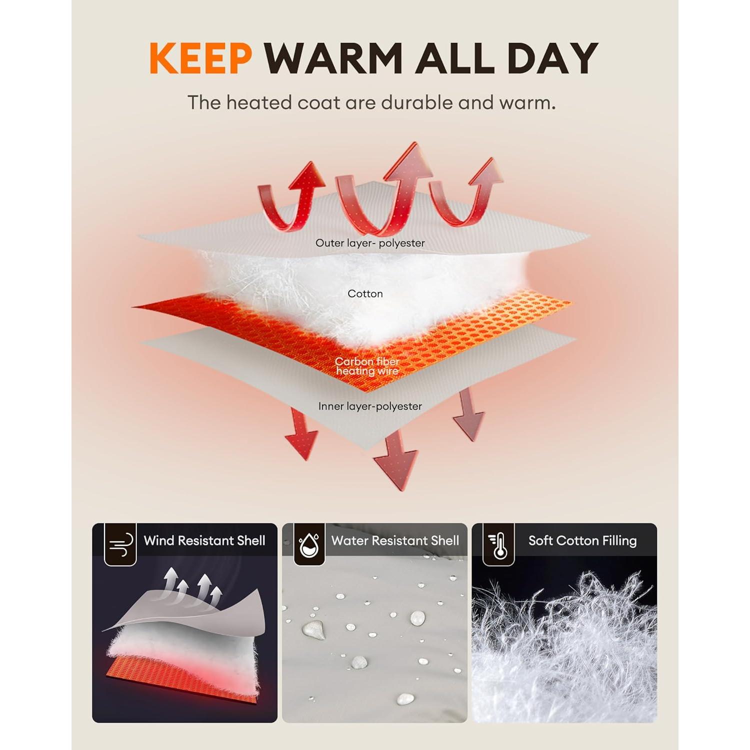 Chaqueta Calentada GOZTI Qt-06 para Mujeres con Batería 7.4V