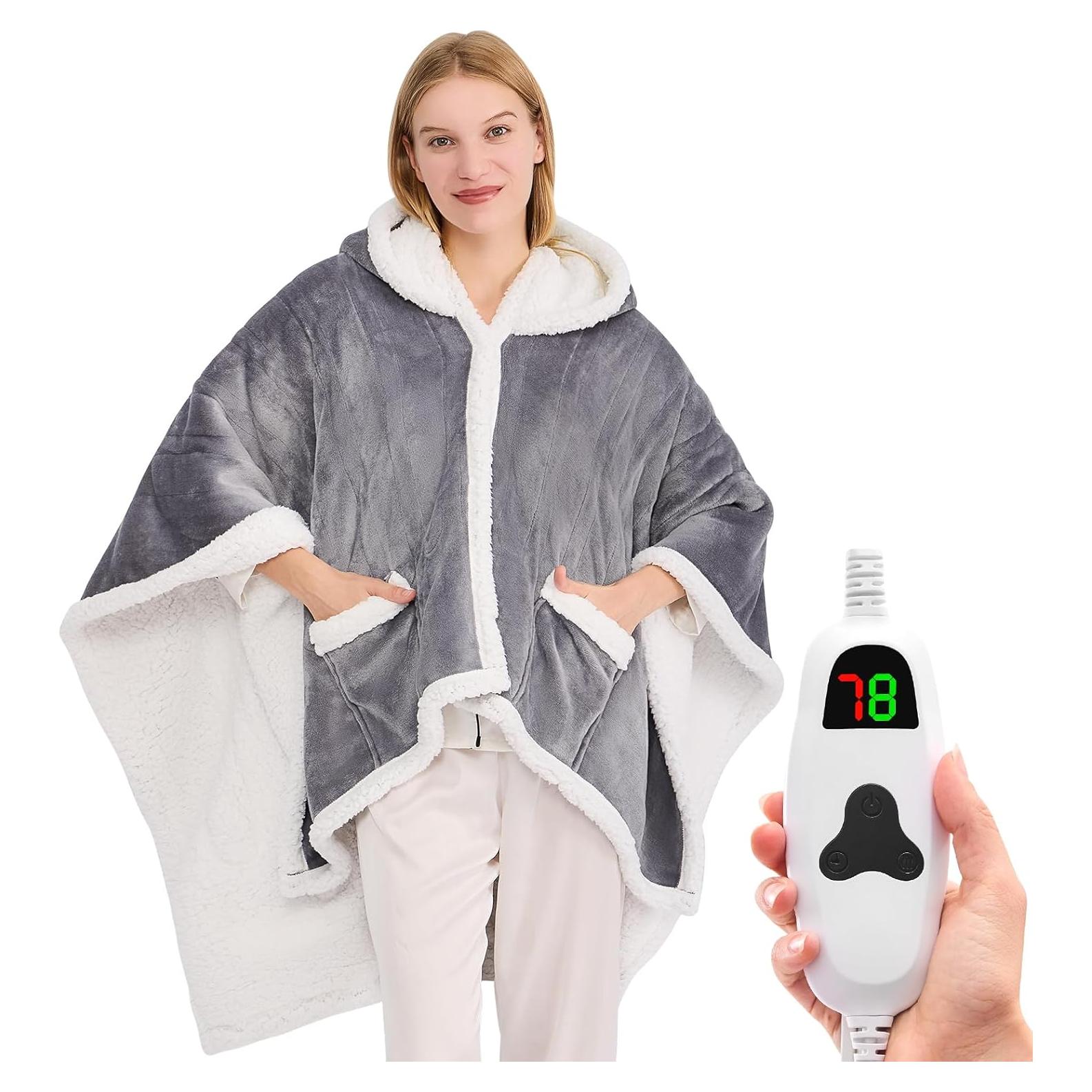 Manta Térmica Eléctrica Portátil Greenoak 127x152cm Gris