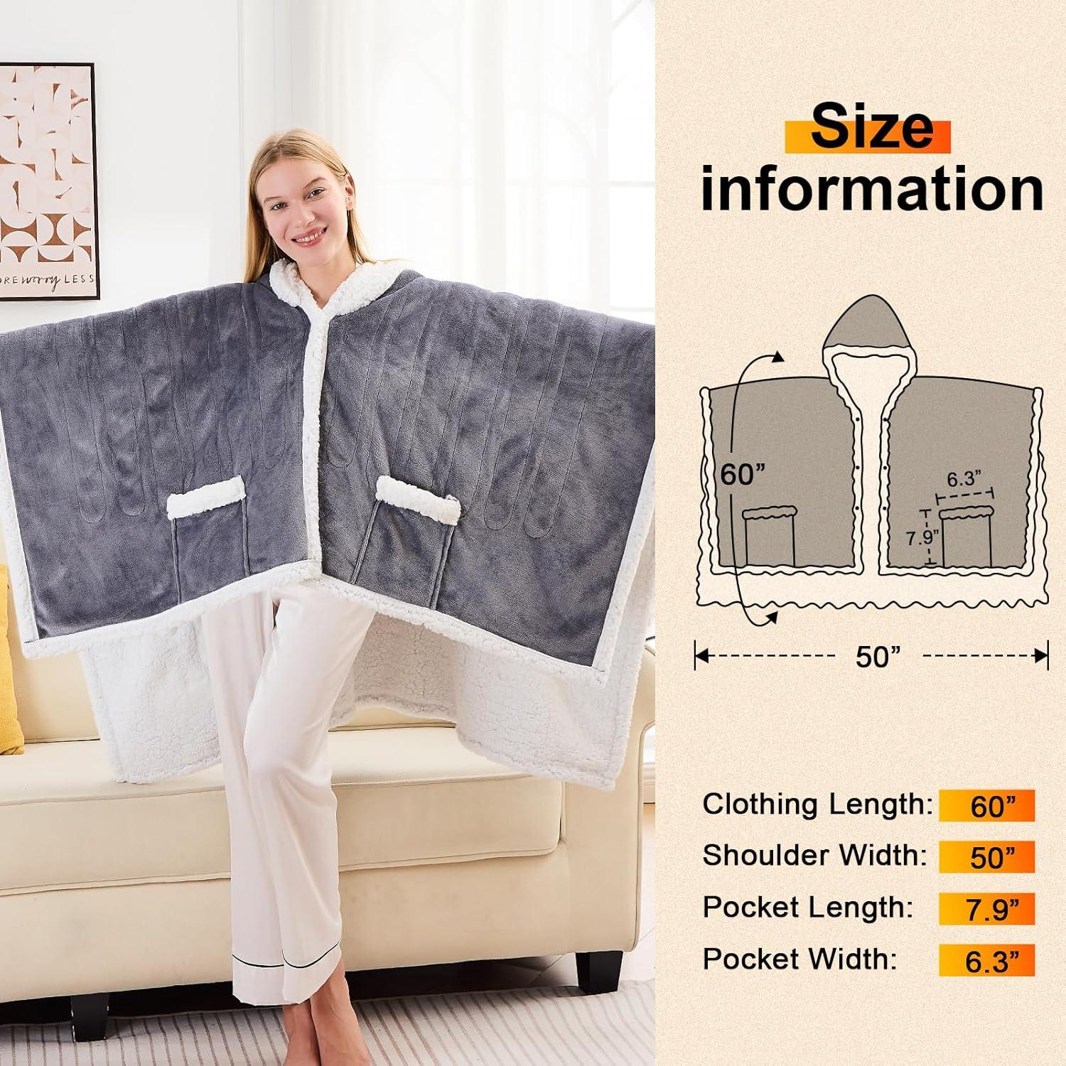 Manta Térmica Eléctrica Portátil Greenoak 127x152cm Gris