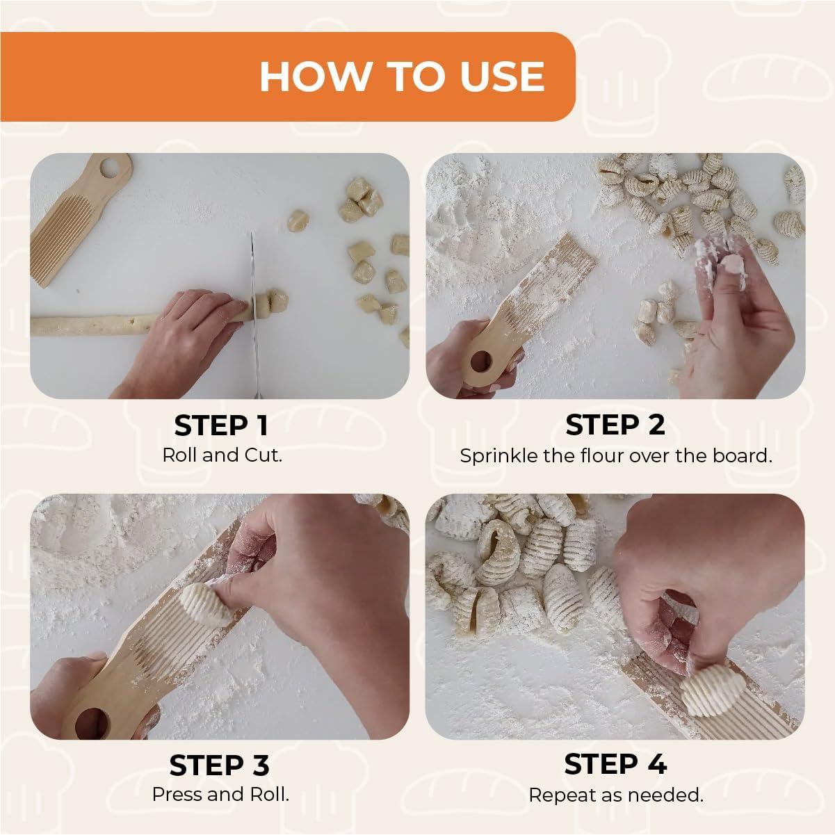 Tabla de Gnocchi KneadEat Curvada de Madera de Haya