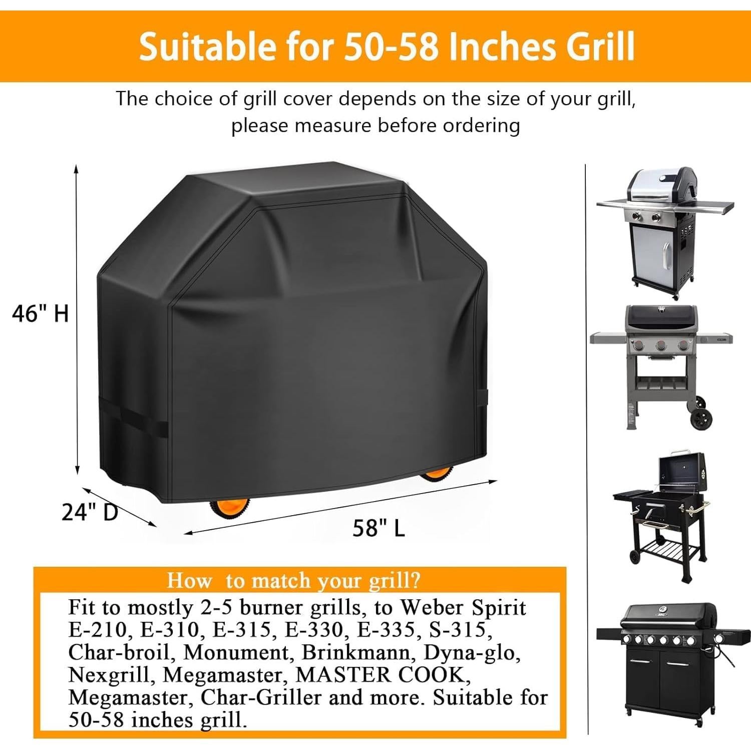 Cubierta para Parrilla Aoretic 58" Impermeable y Anti-UV