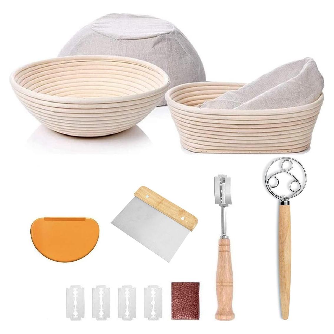 Kit de Masa Madre YAANI con Cestas Redonda y Ovalada