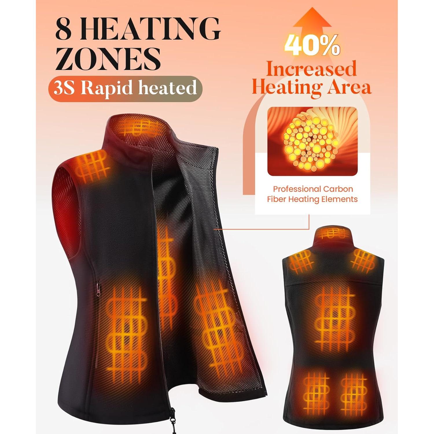 Chaleco Térmico para Mujeres R-TAX RTAX-018A Forro Polar 8 Zonas