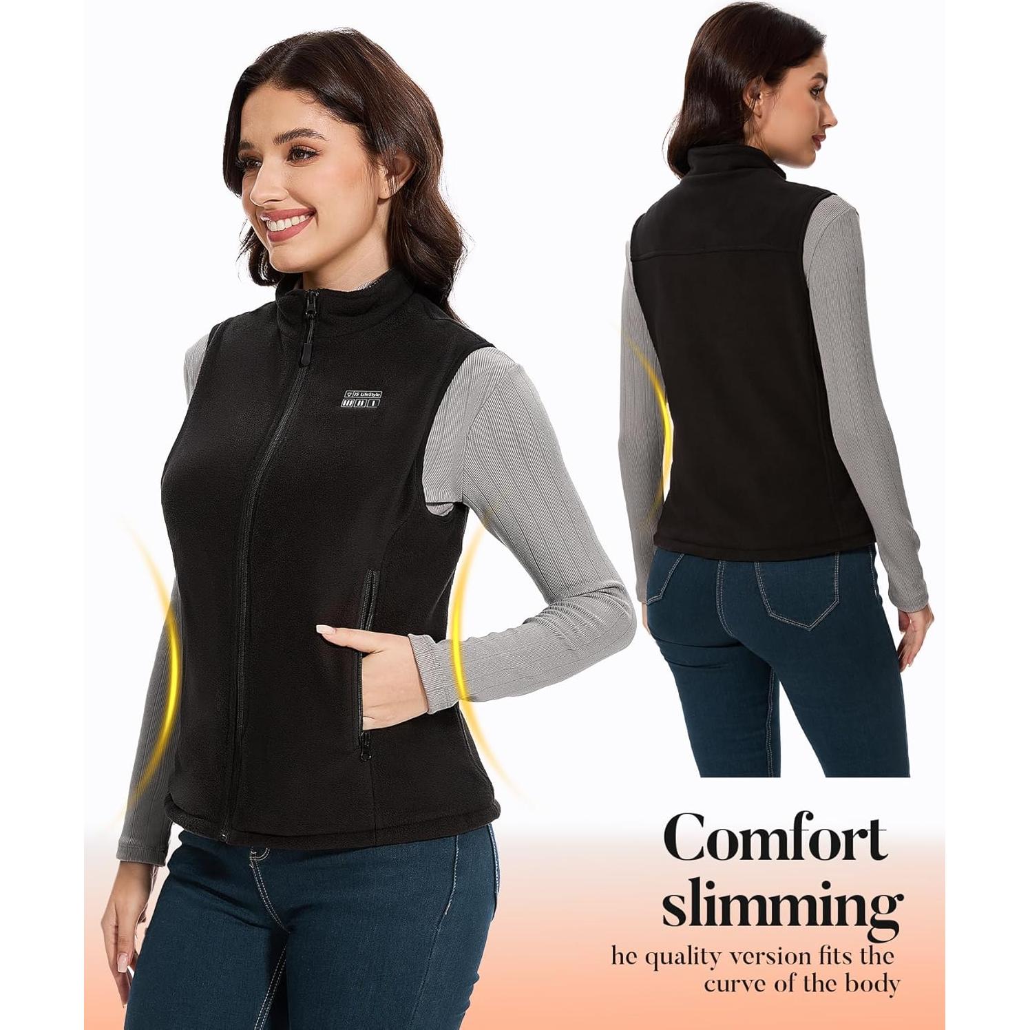 Chaleco Térmico para Mujeres R-TAX RTAX-018A Forro Polar 8 Zonas