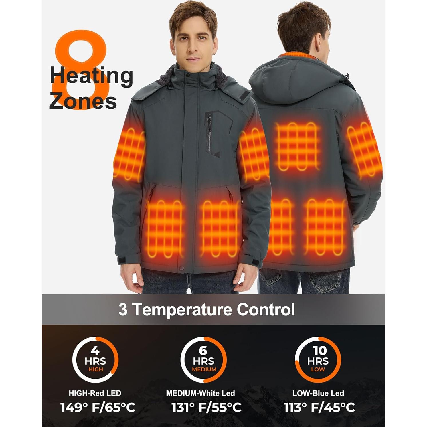 Chaqueta Calefaccionada Hecusma Rtax-018a 12V 18400mAh Hombre